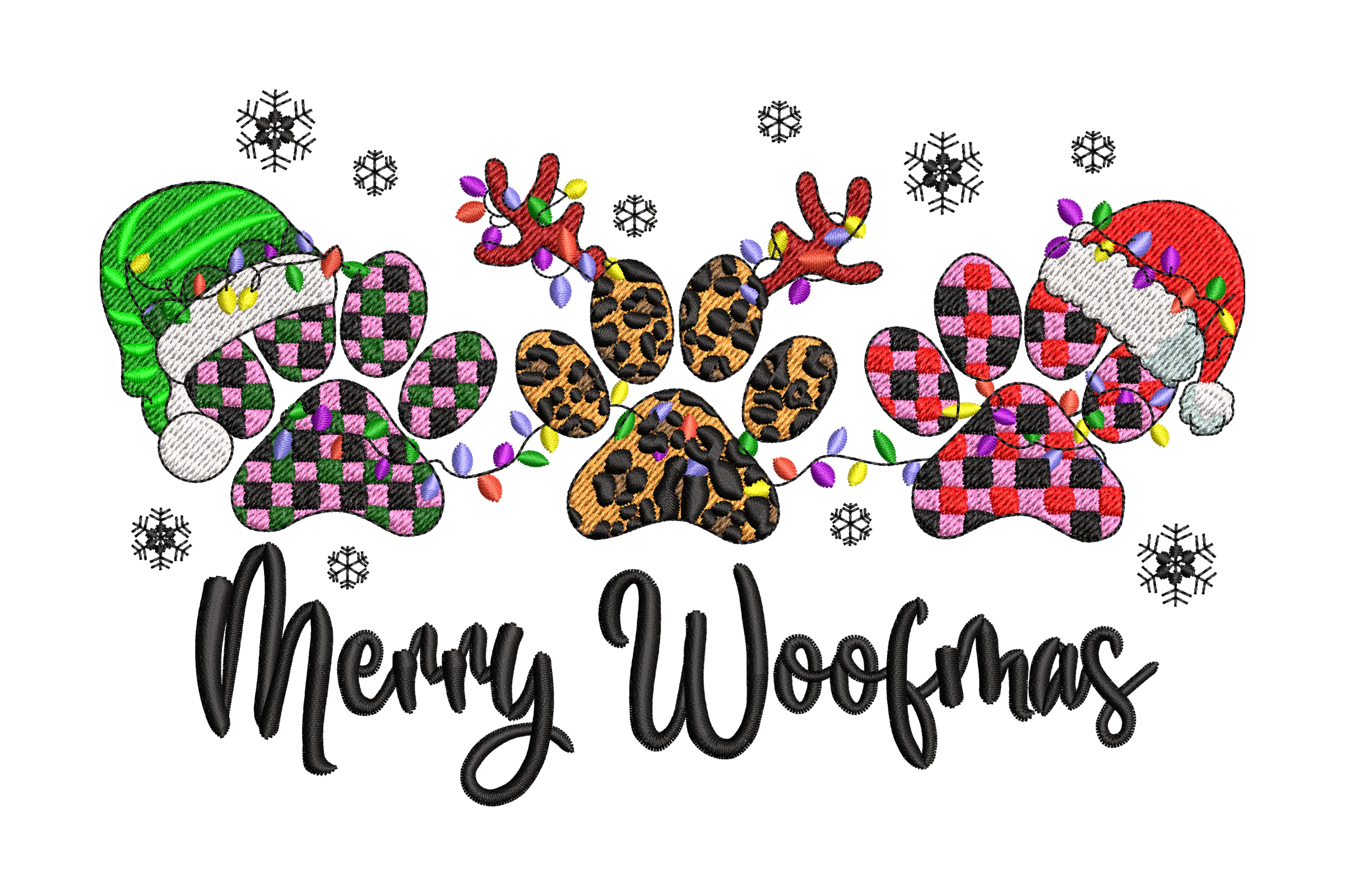 Merry Woofmas Embroidery Design