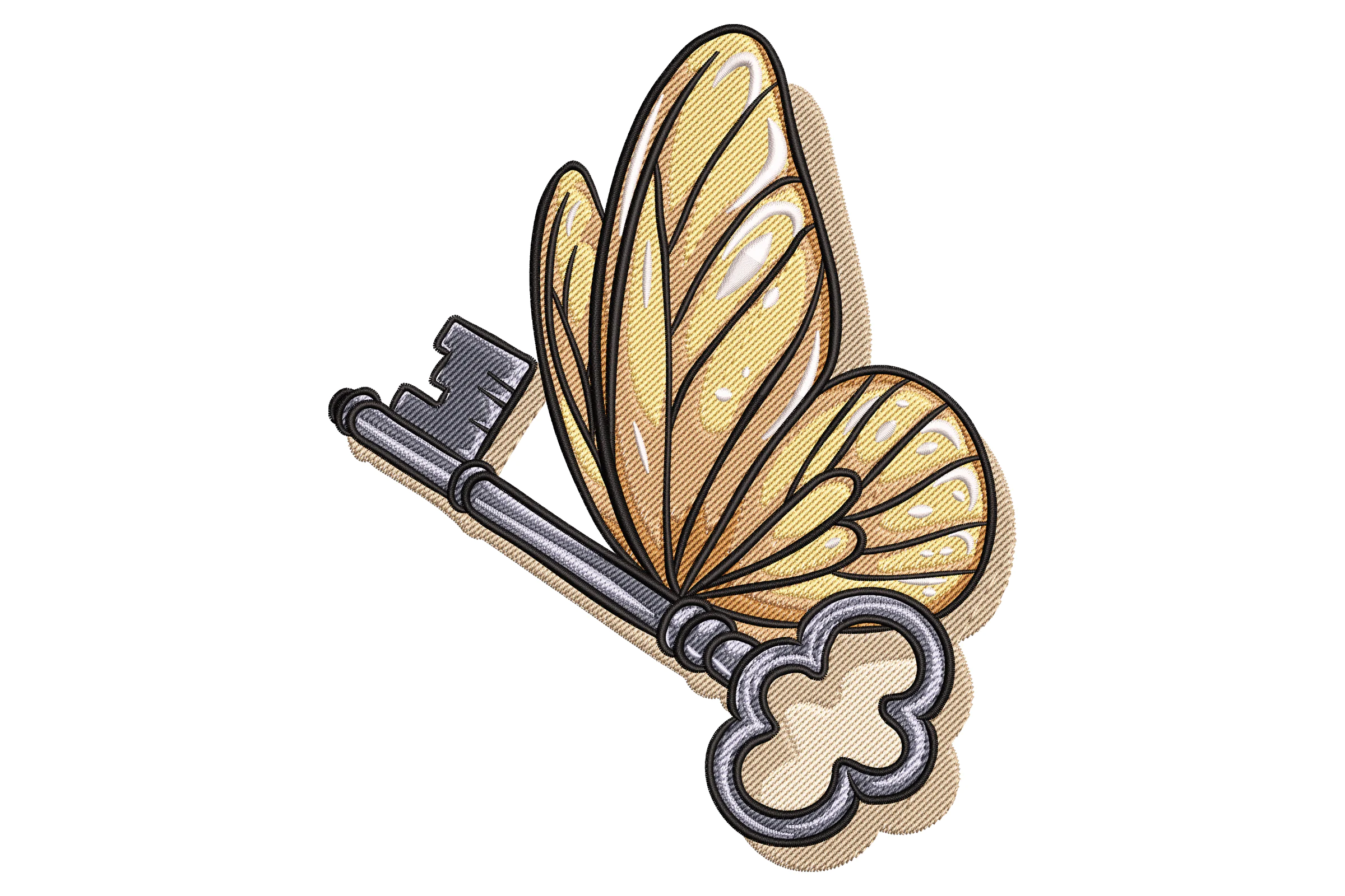 Flying Key Machine Embroidery Design