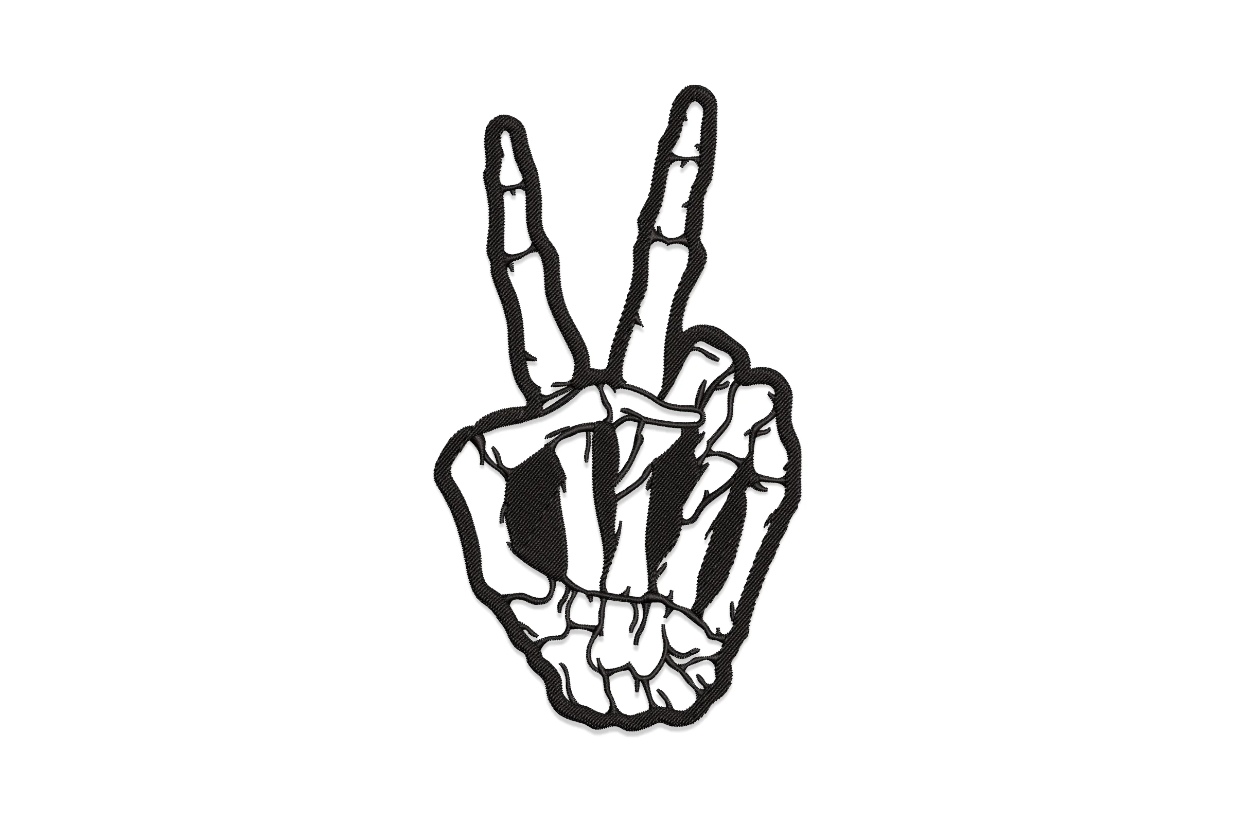 Skeleton Peace Hand Embroidery Design