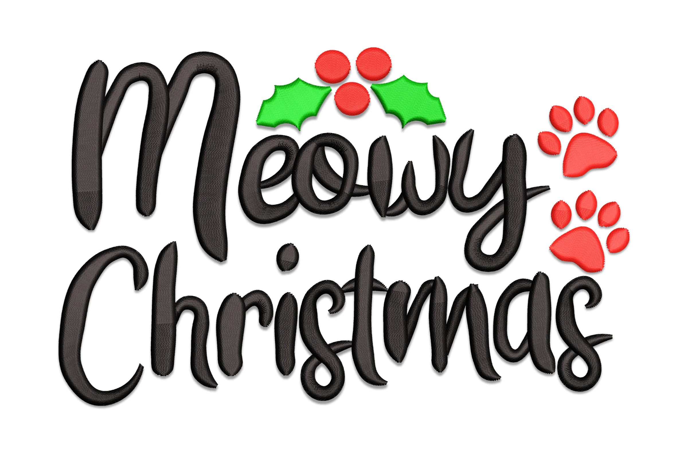 Meowy Christmas Embroidery Pattern
