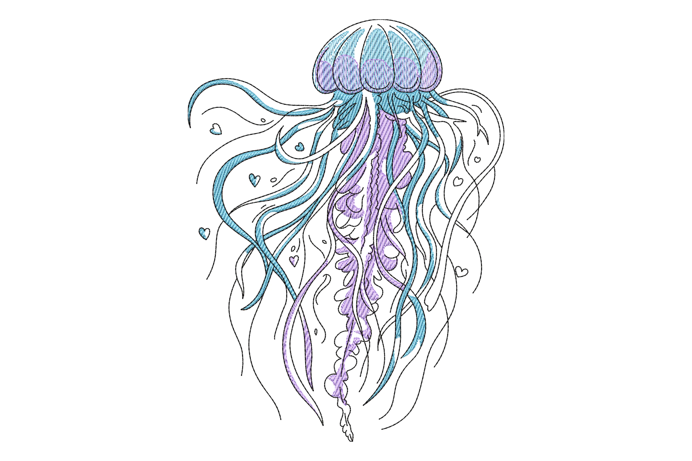 Jellyfish Machine Embroidery File