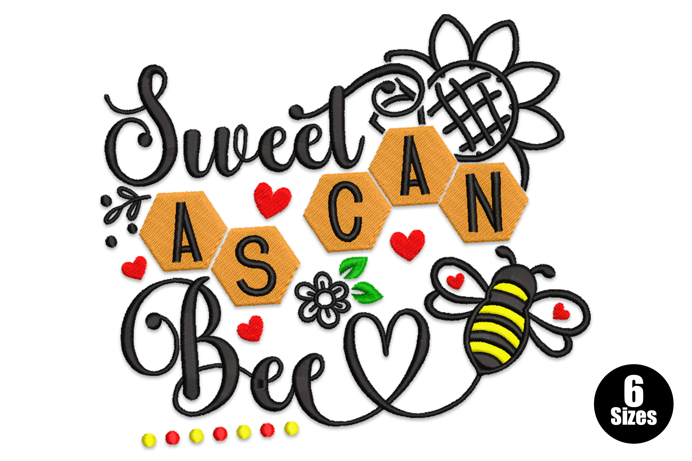 Sweet As Can Bee Embroidery Design