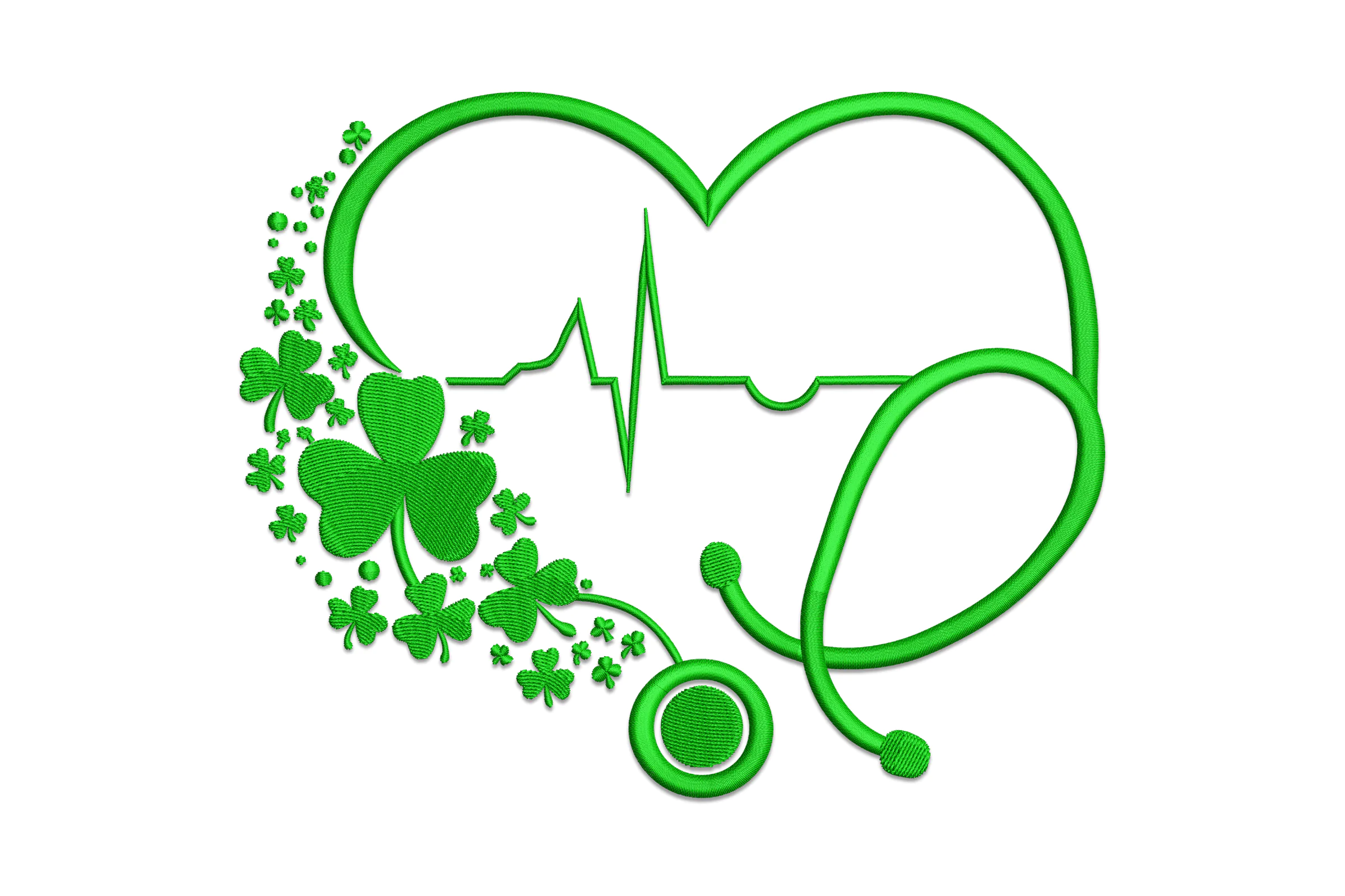 Shamrock Stethoscope Embroidery Design File