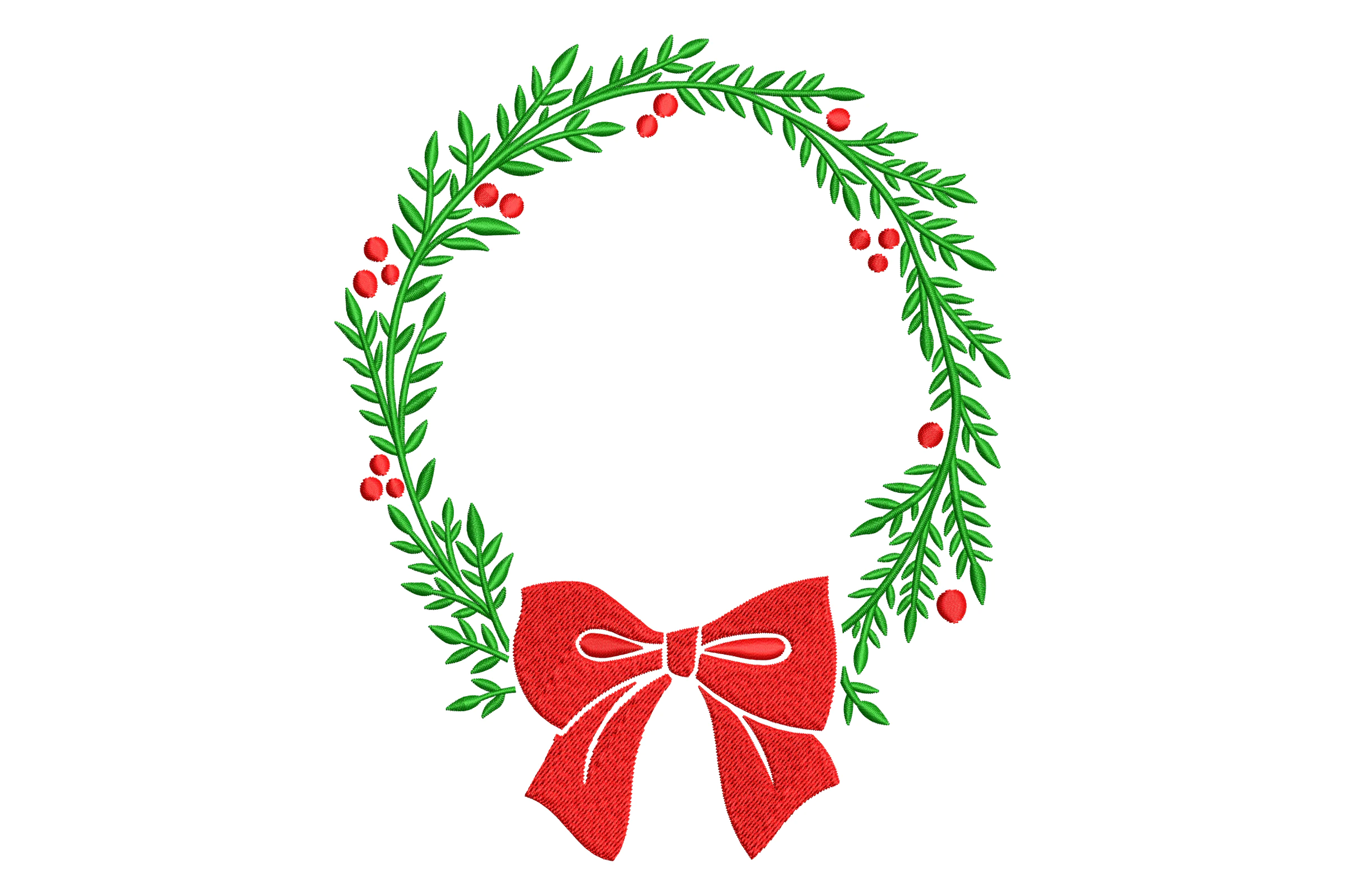 Christmas Monogram Wreath Embroidery File