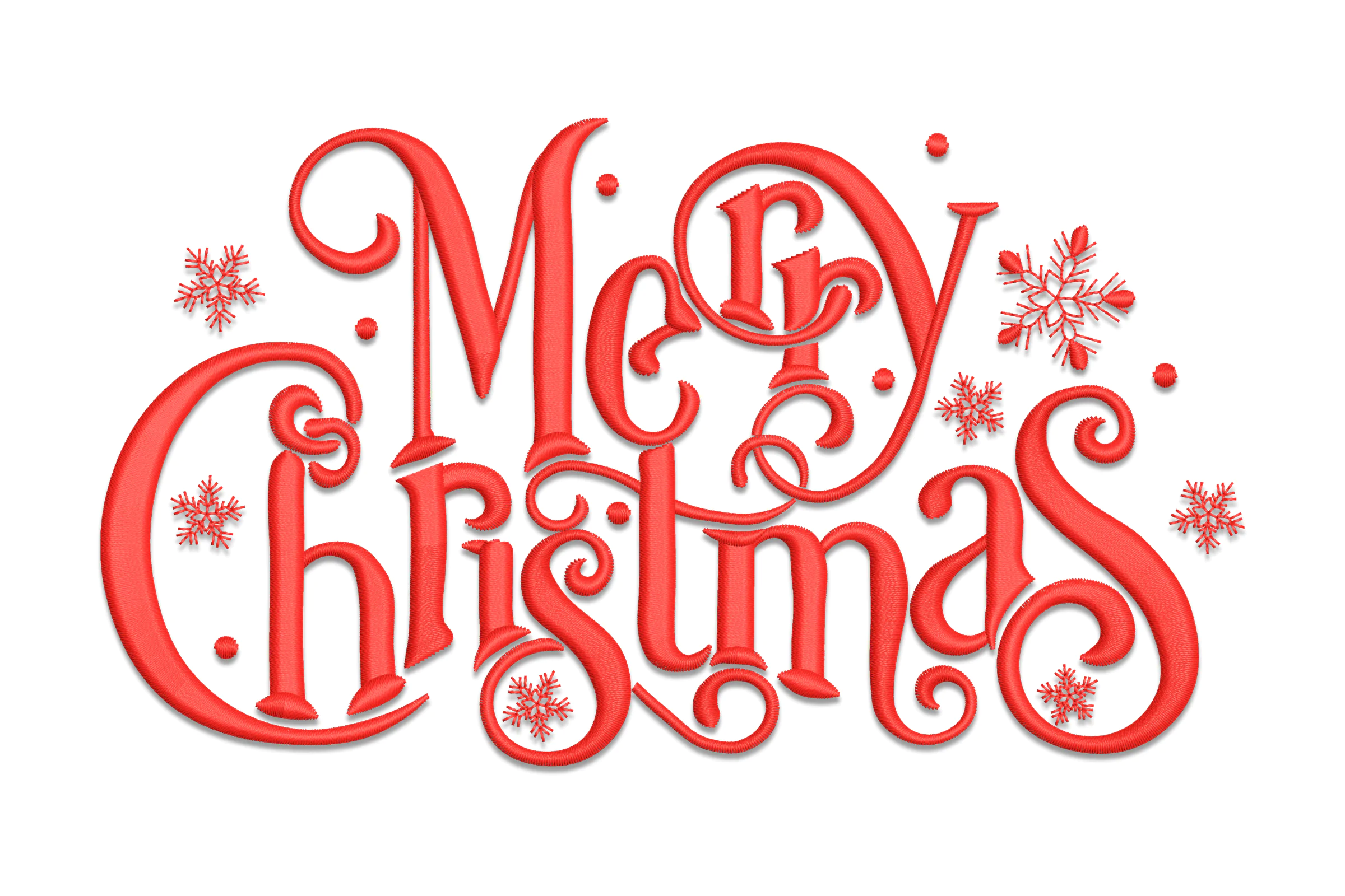Merry Christmas Digital Embroidery Design File