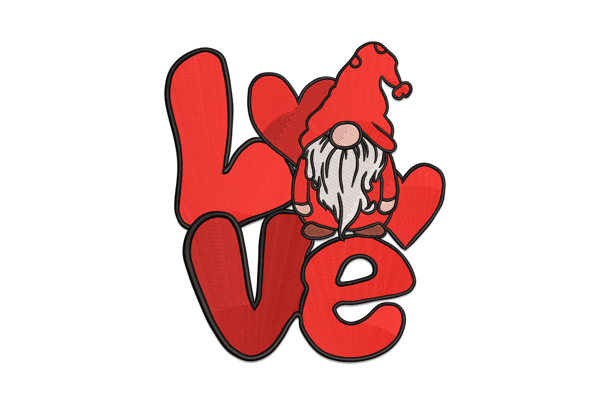 Love Gnome Embroidery Design pattern
