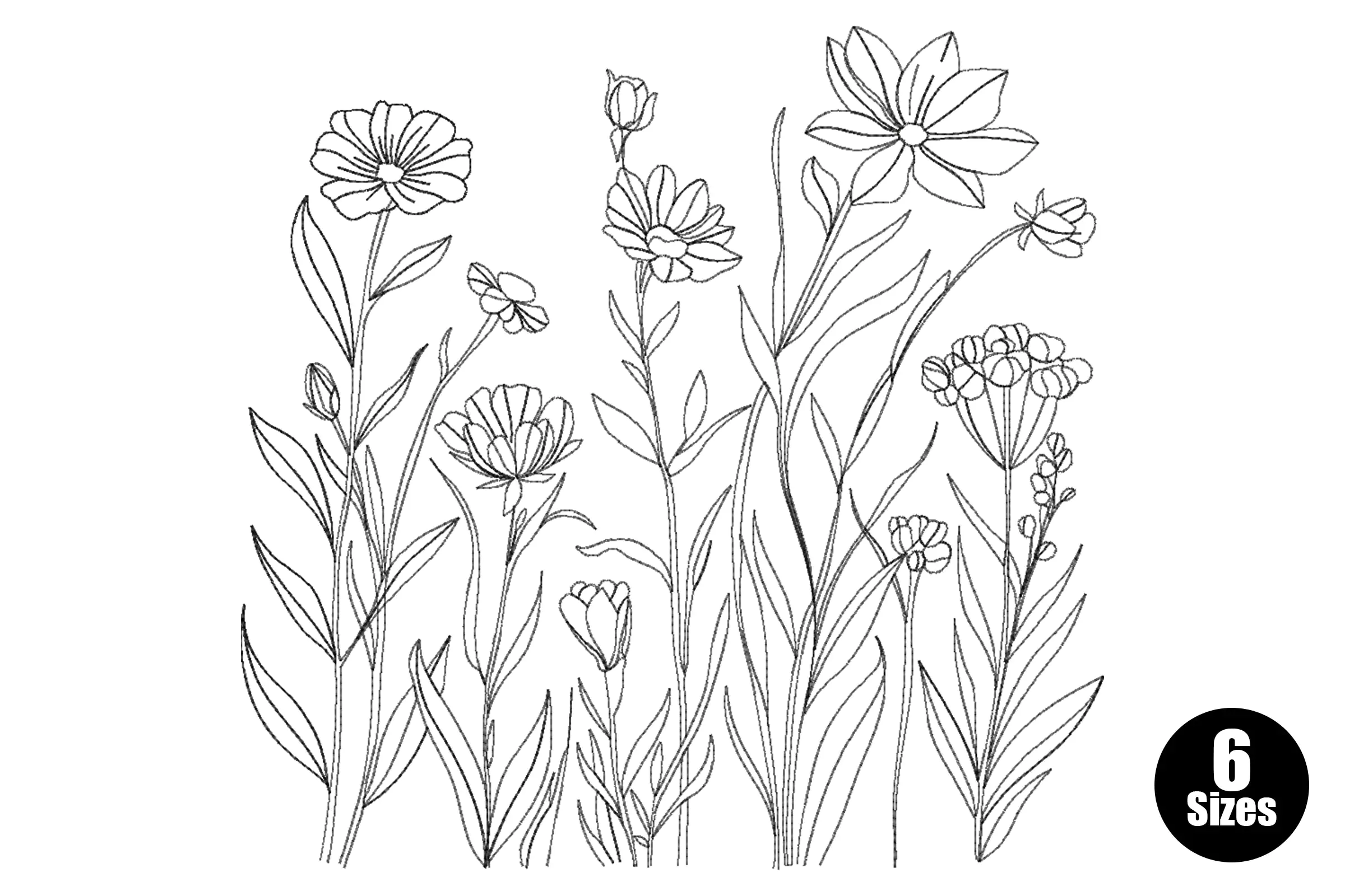 Wildflower Meadow Machine  Embroidery Design File