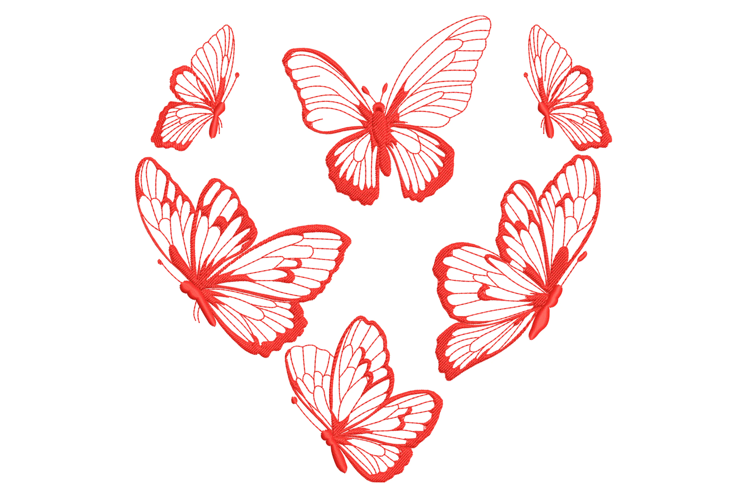 Butterfly Heart Embroidery Design Pattern