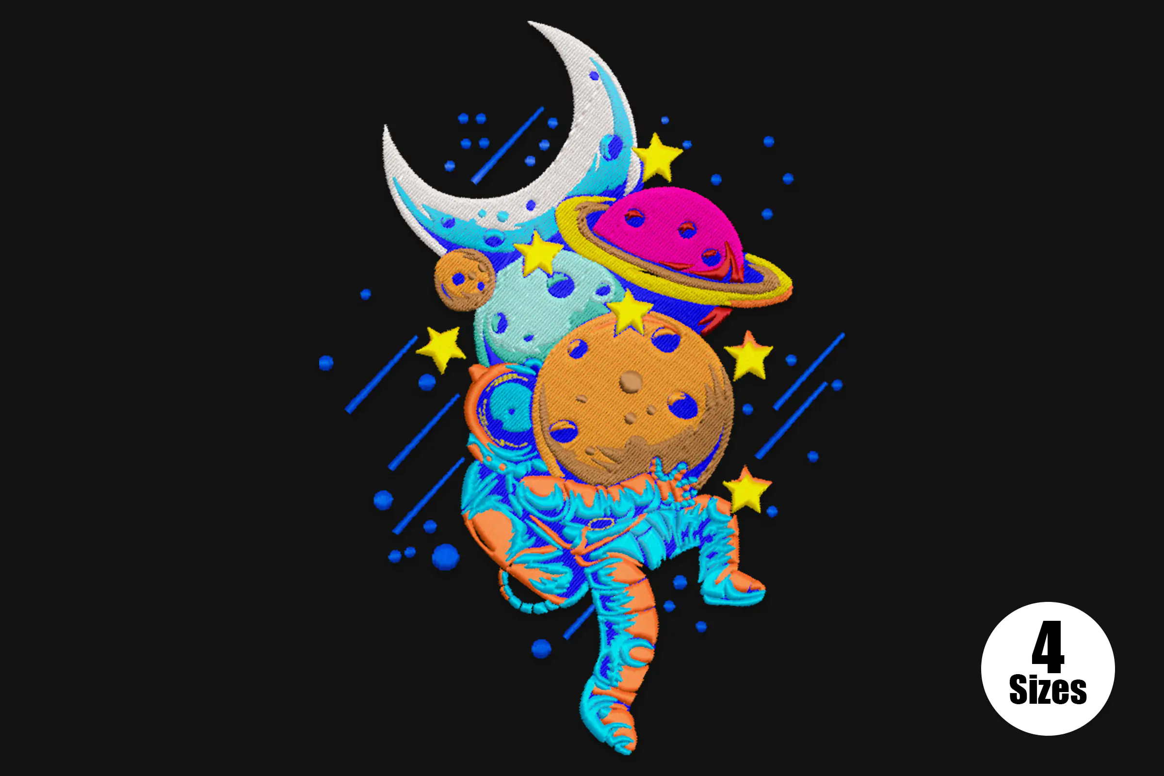 Astronaut Embroidery Design File
