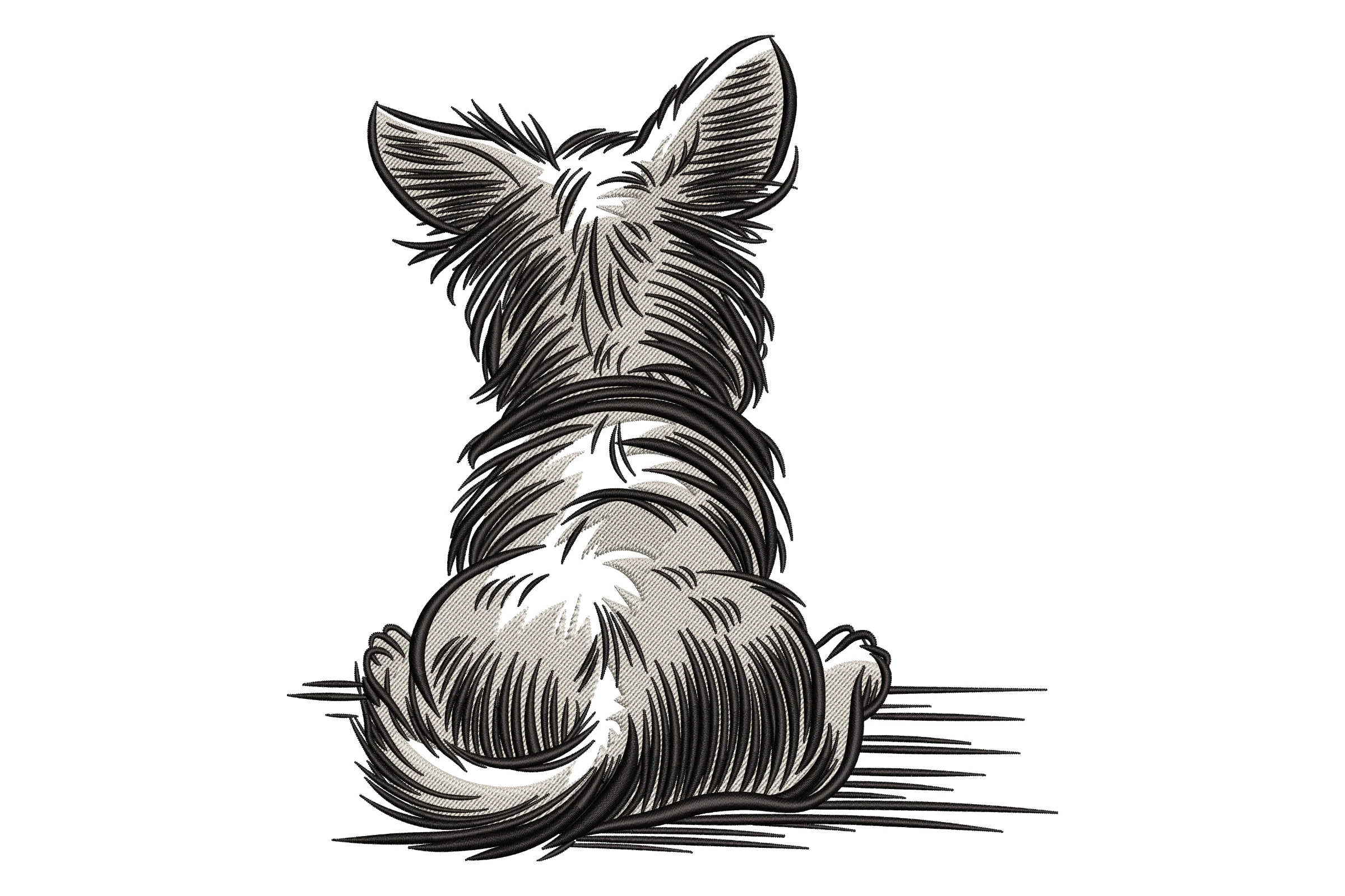 Dog from the Back Embroidery Design