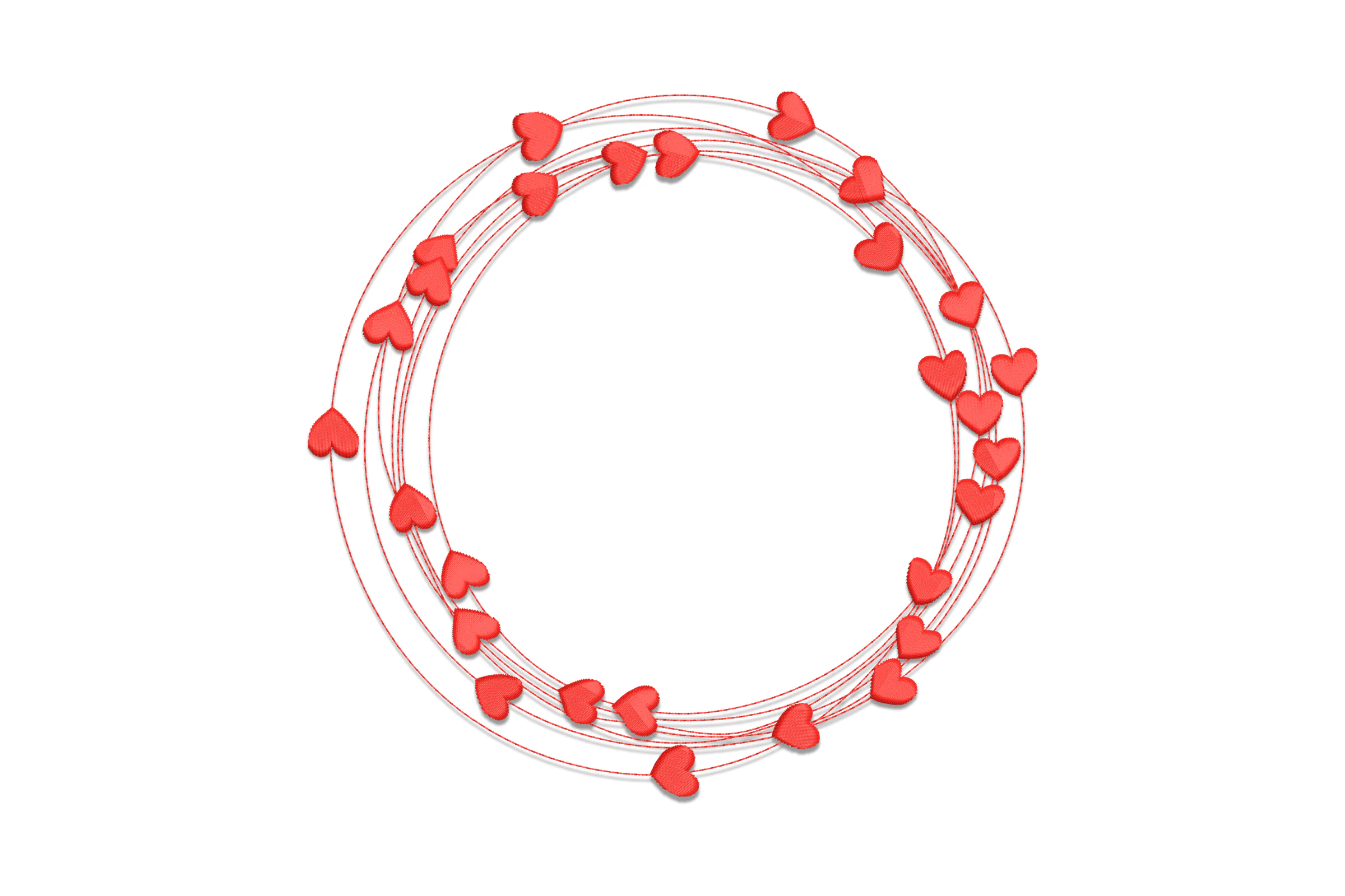 Love Circle Wreath Embroidery Design