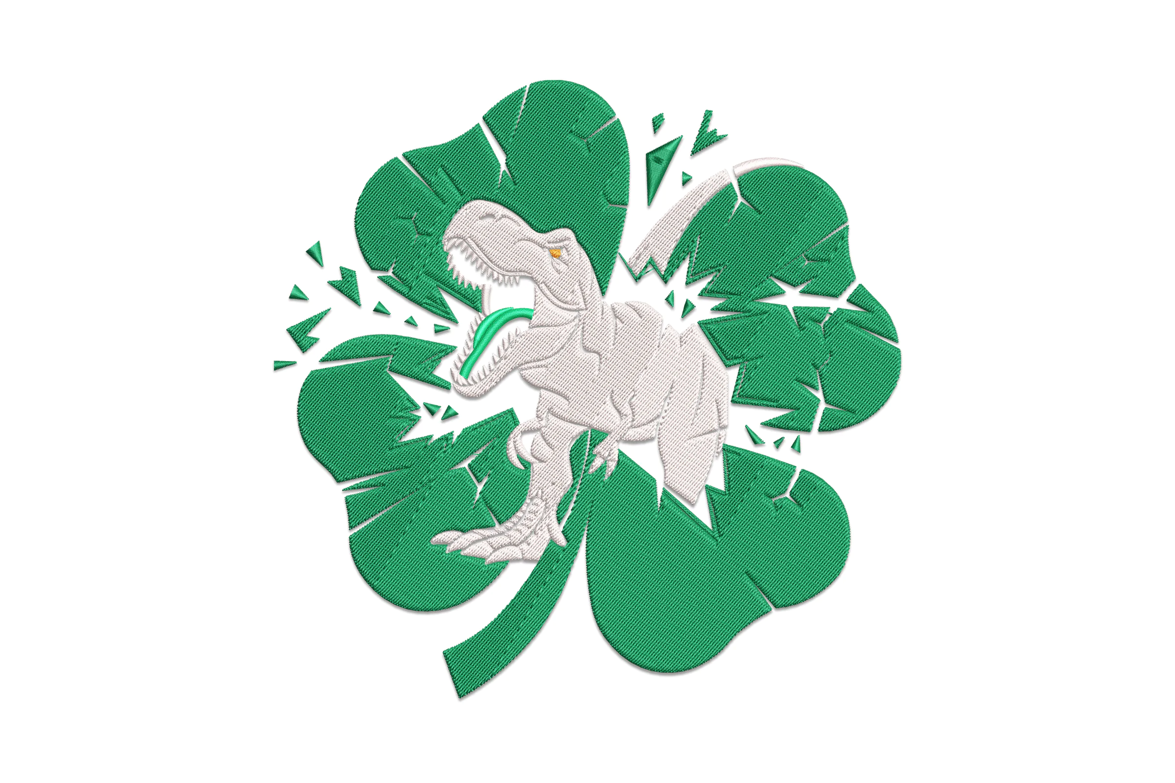 Dinosaur St. Patrick's Day Embroidery Design