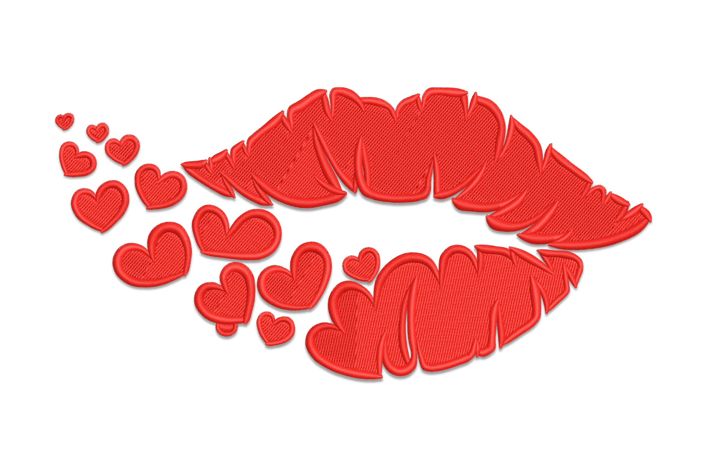 Red Lips Embroidery Design