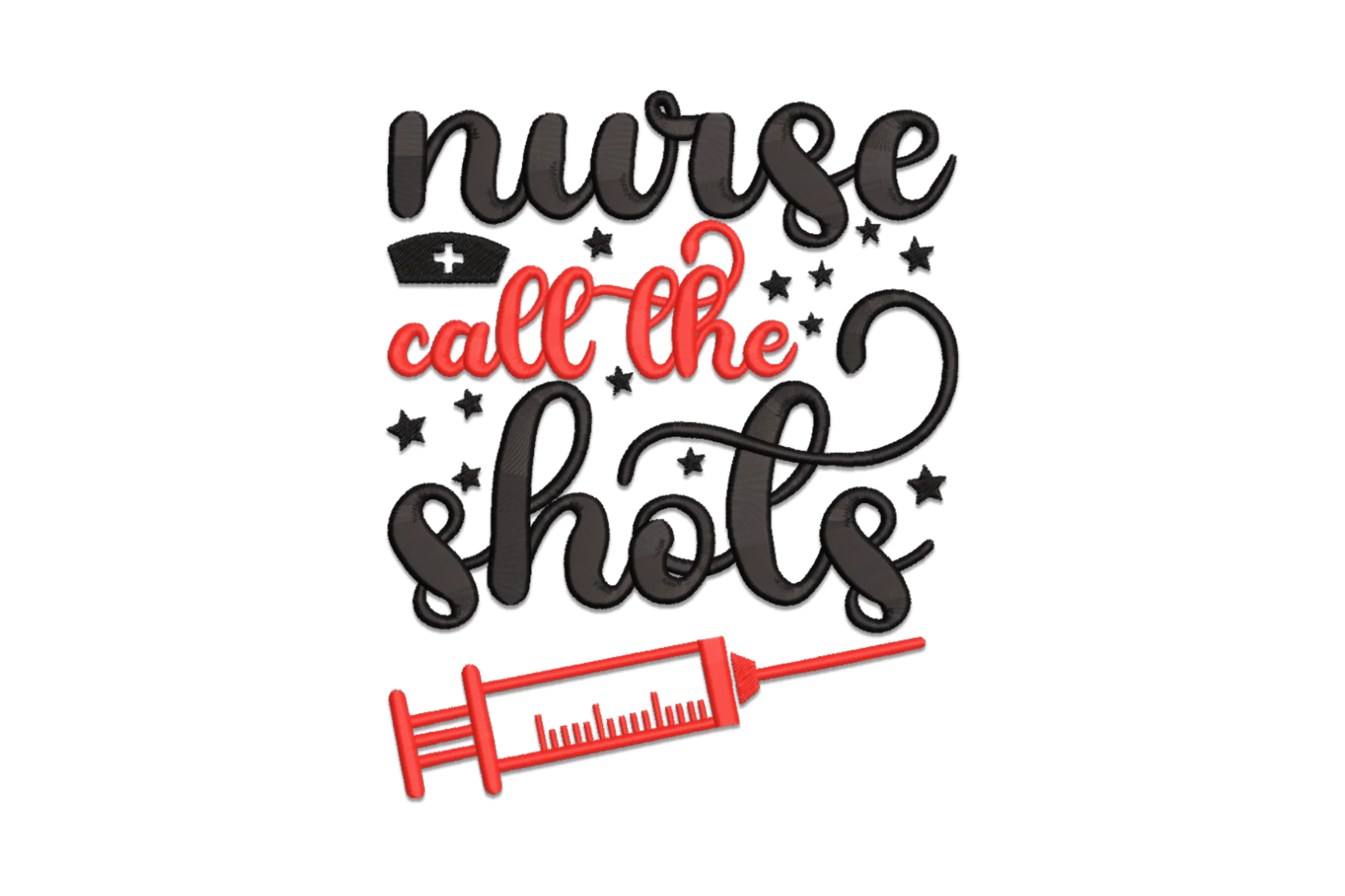 Nurses Call the Shots Embroidery Design
