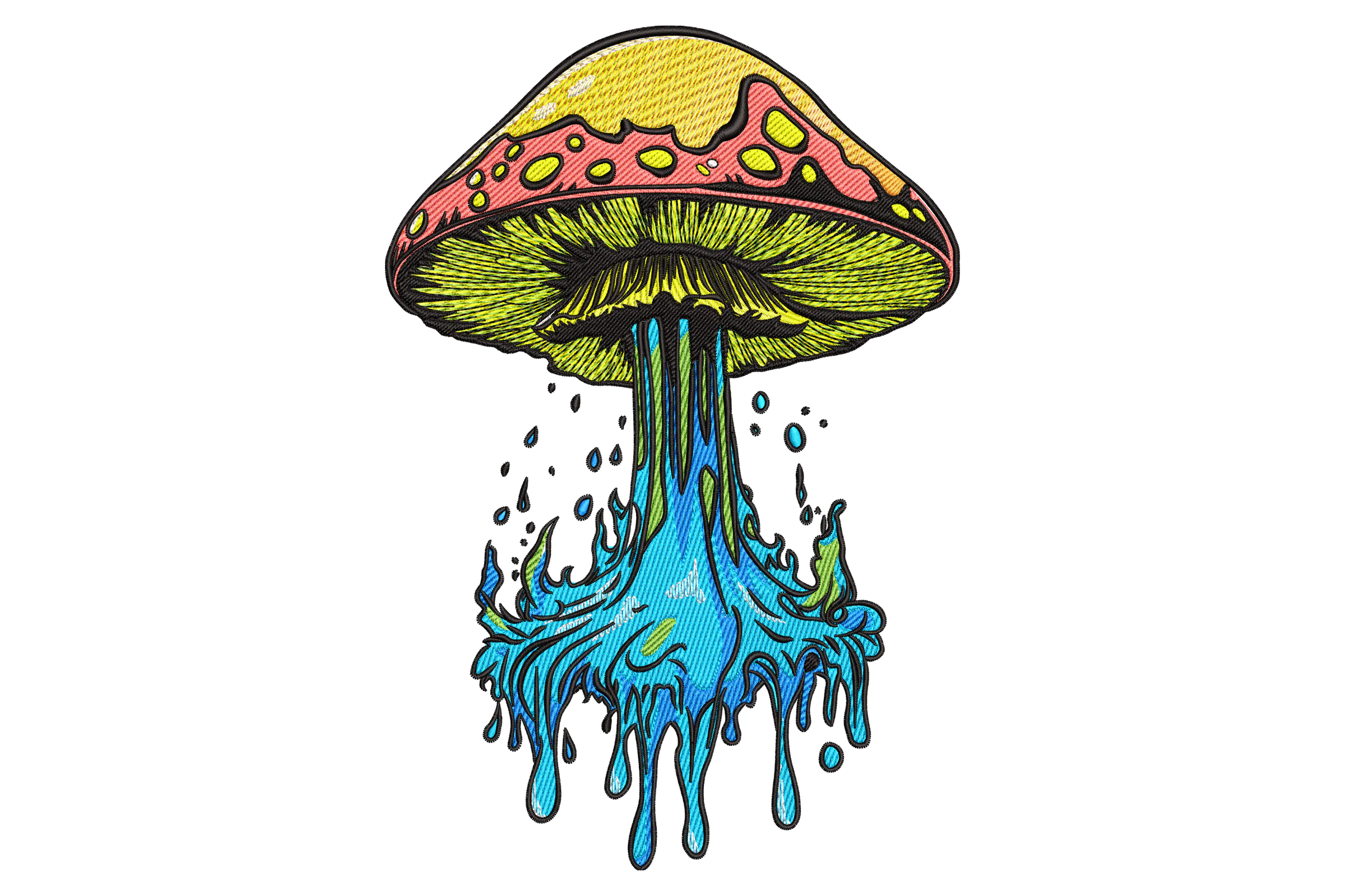 Dripping Mushroom Embroidery Design
