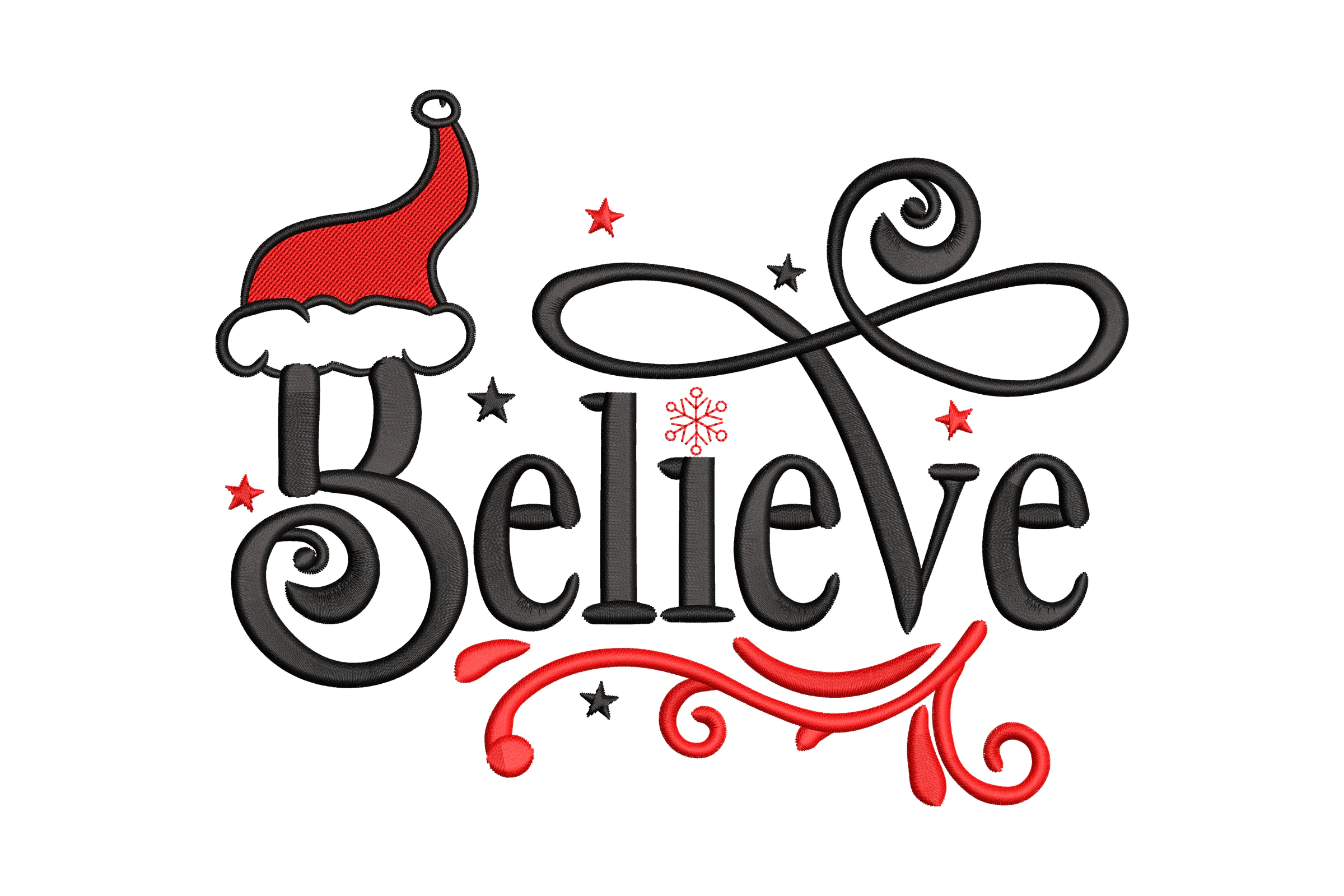 Believe Christmas Embroidery Design