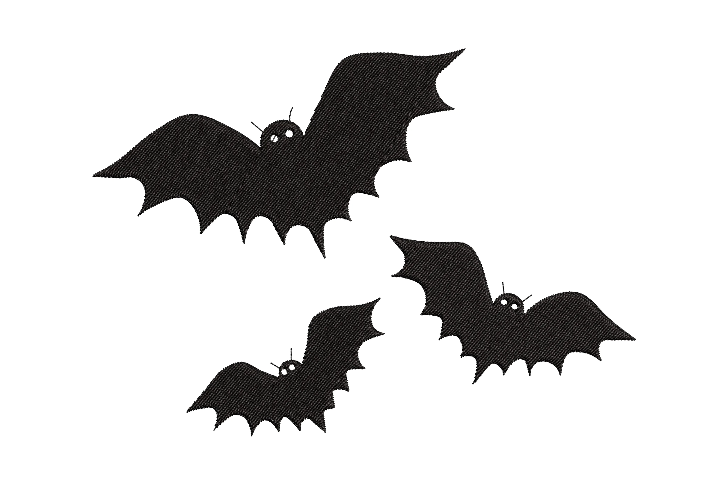 Halloween Bat Trio Embroidery Design