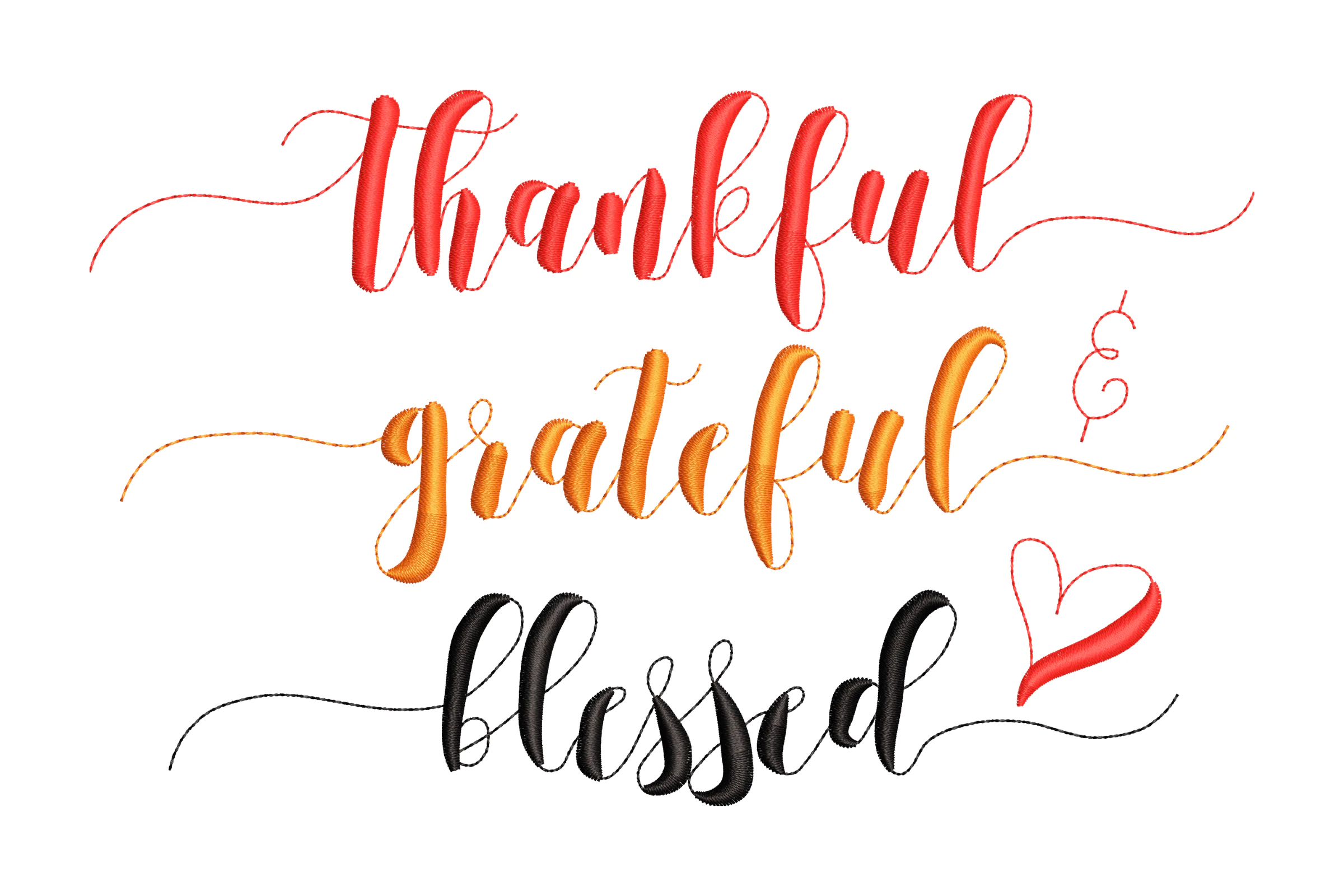 Grateful, Thankful, Blessed - Machine Embroidery Design