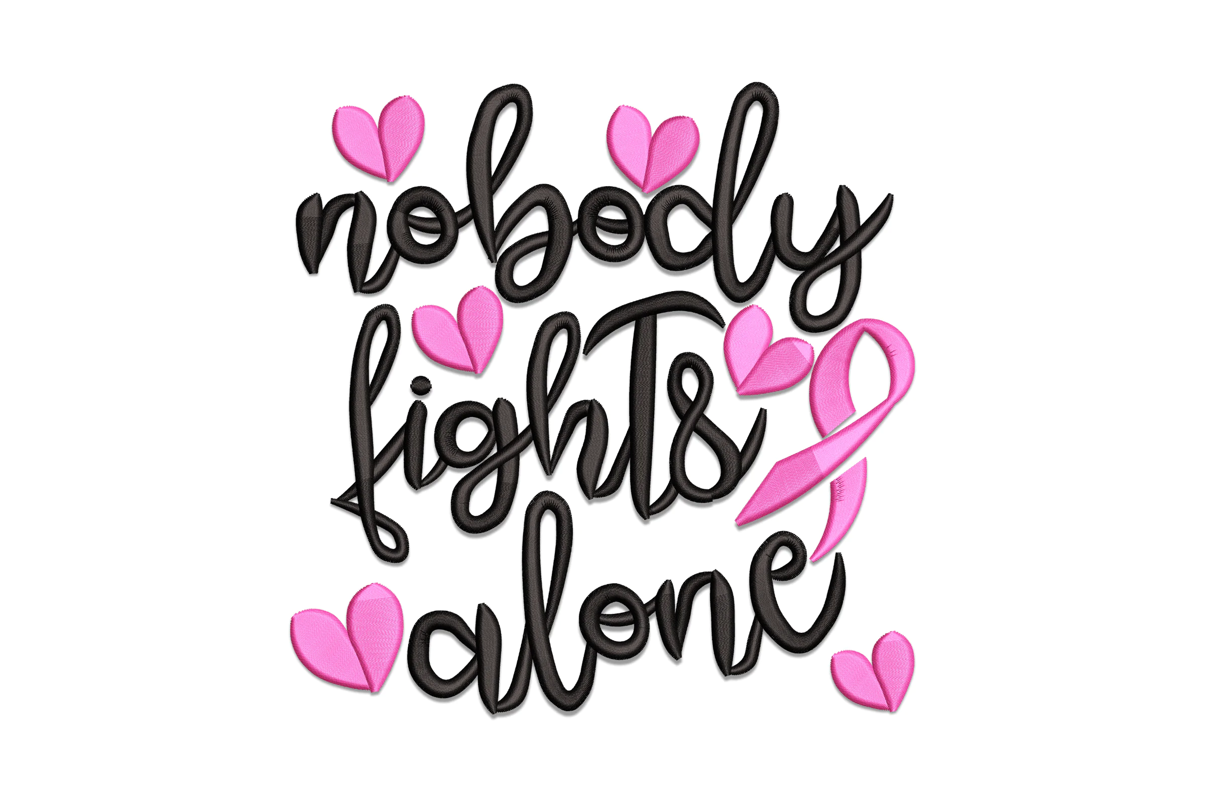 Nobody Fights Alone Machine Embroidery Design