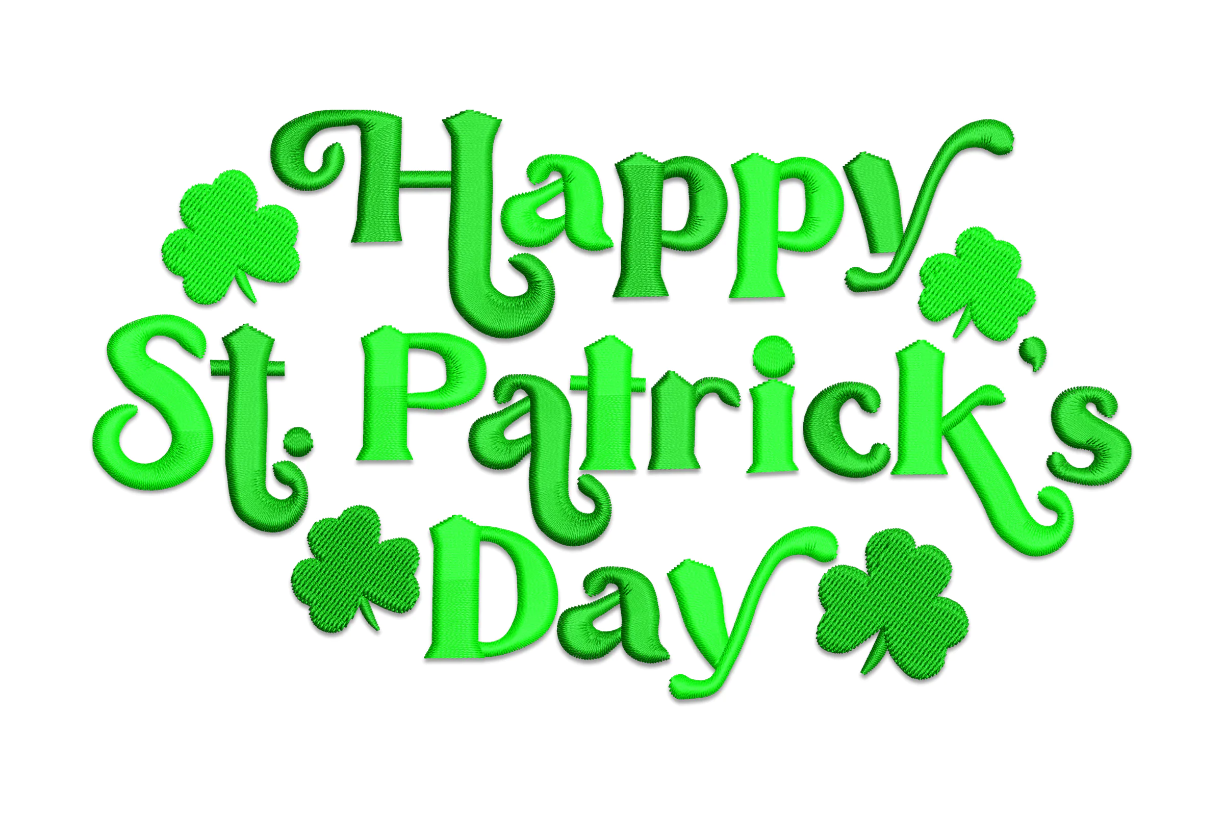 Happy St. Patrick's Day Embroidery Design Pattern