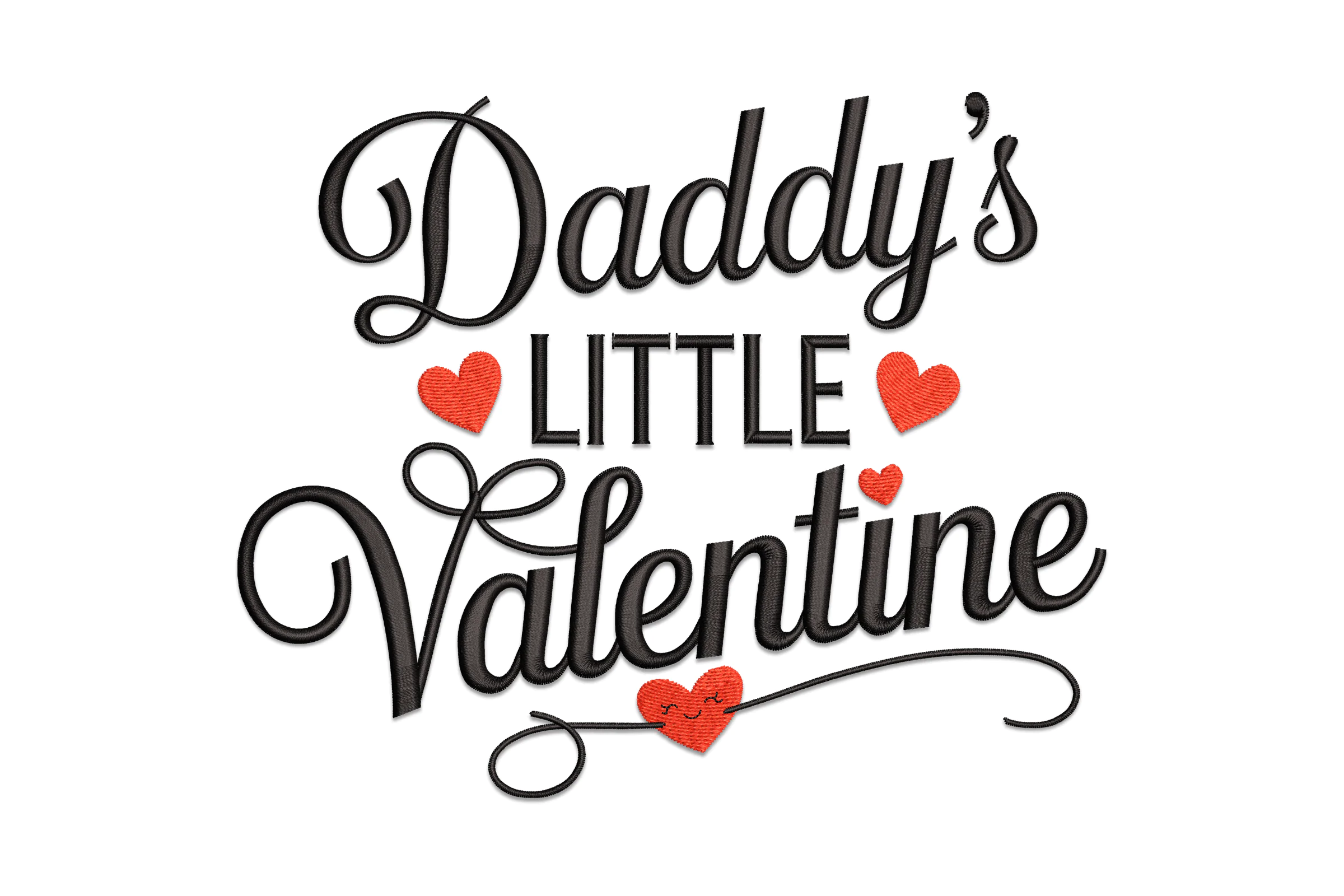 Daddy's Little Valentine Embroidery Design