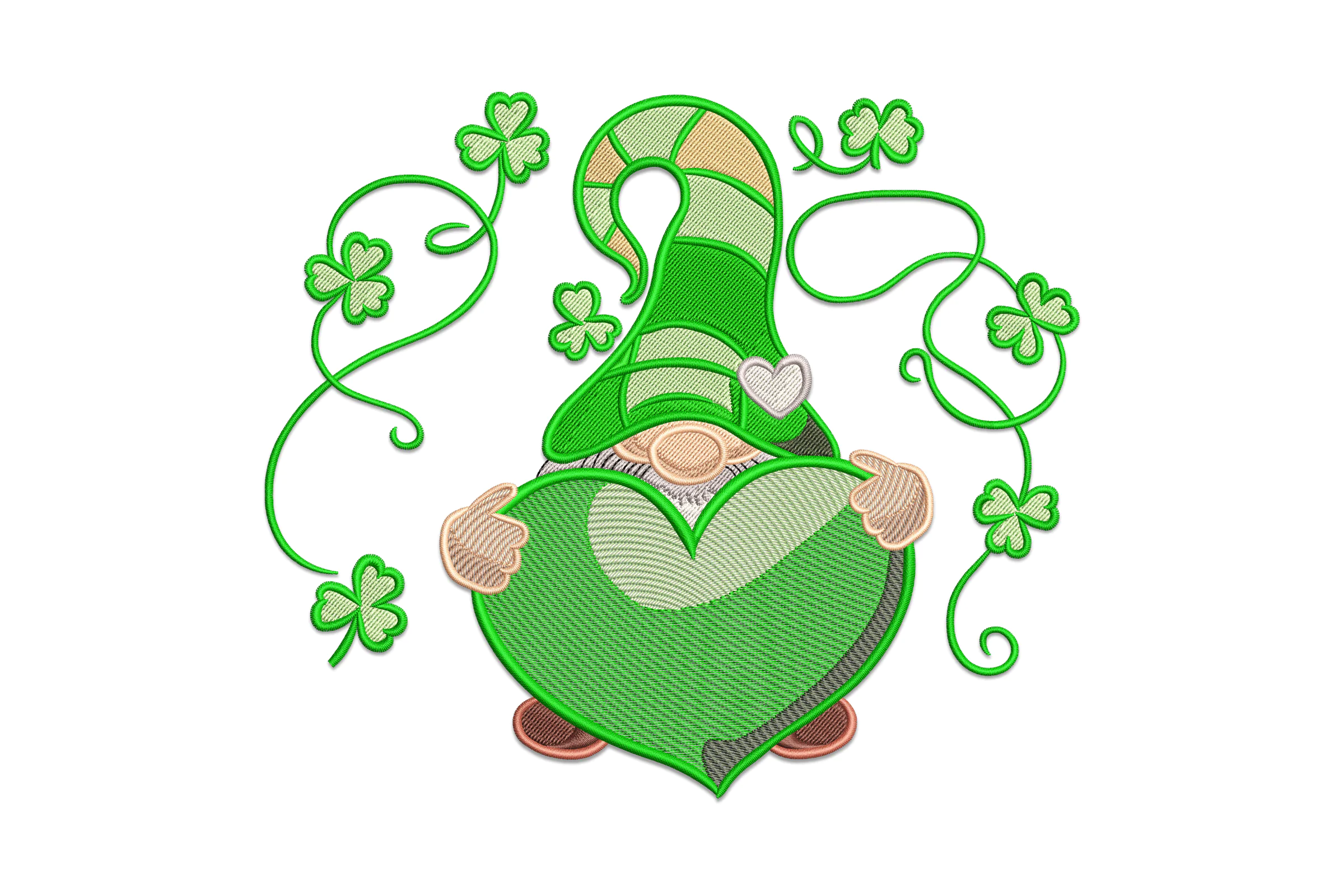St. Patricks Gnome Embroidery Design
