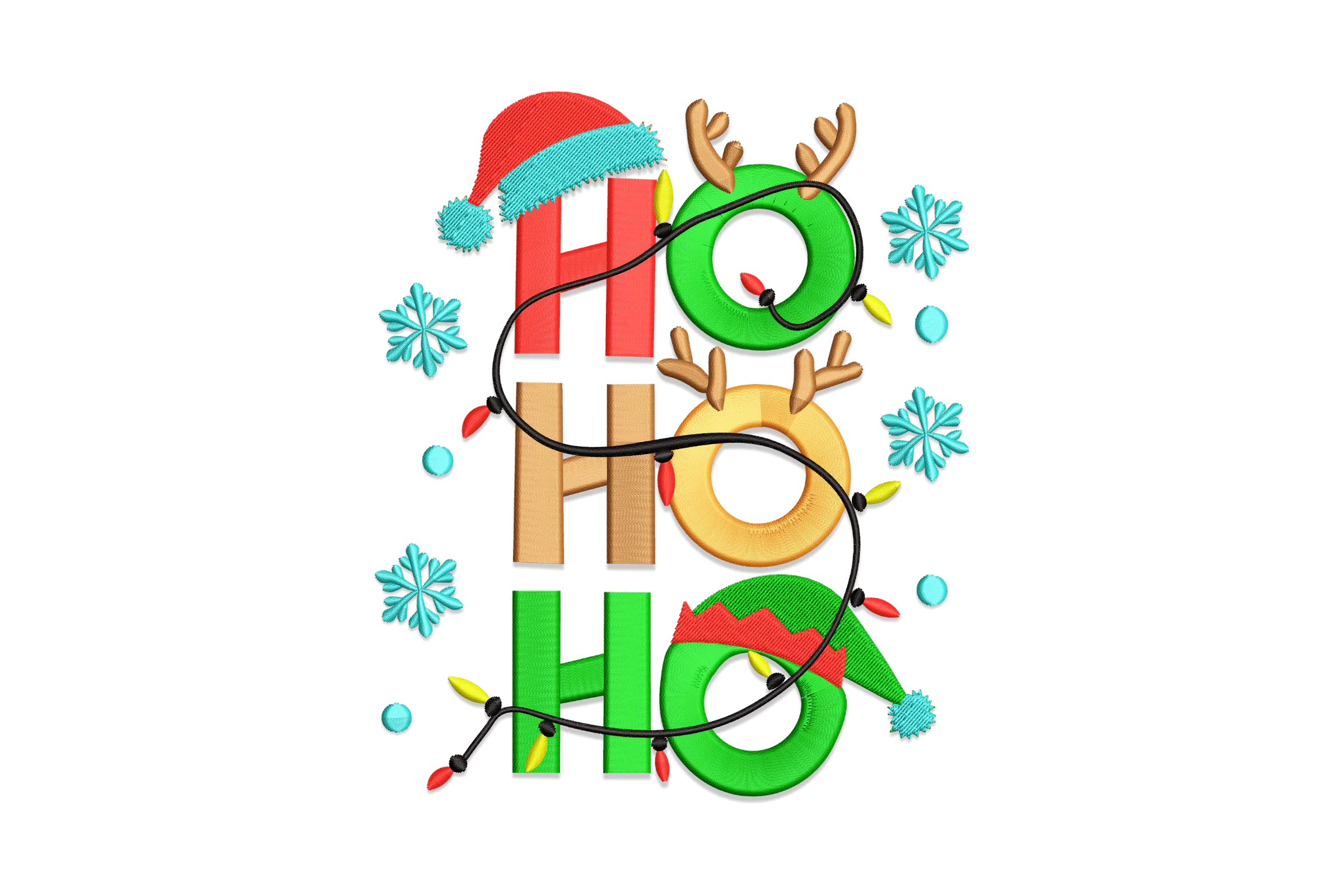 Christmas Ho Ho Ho Embroidery Design