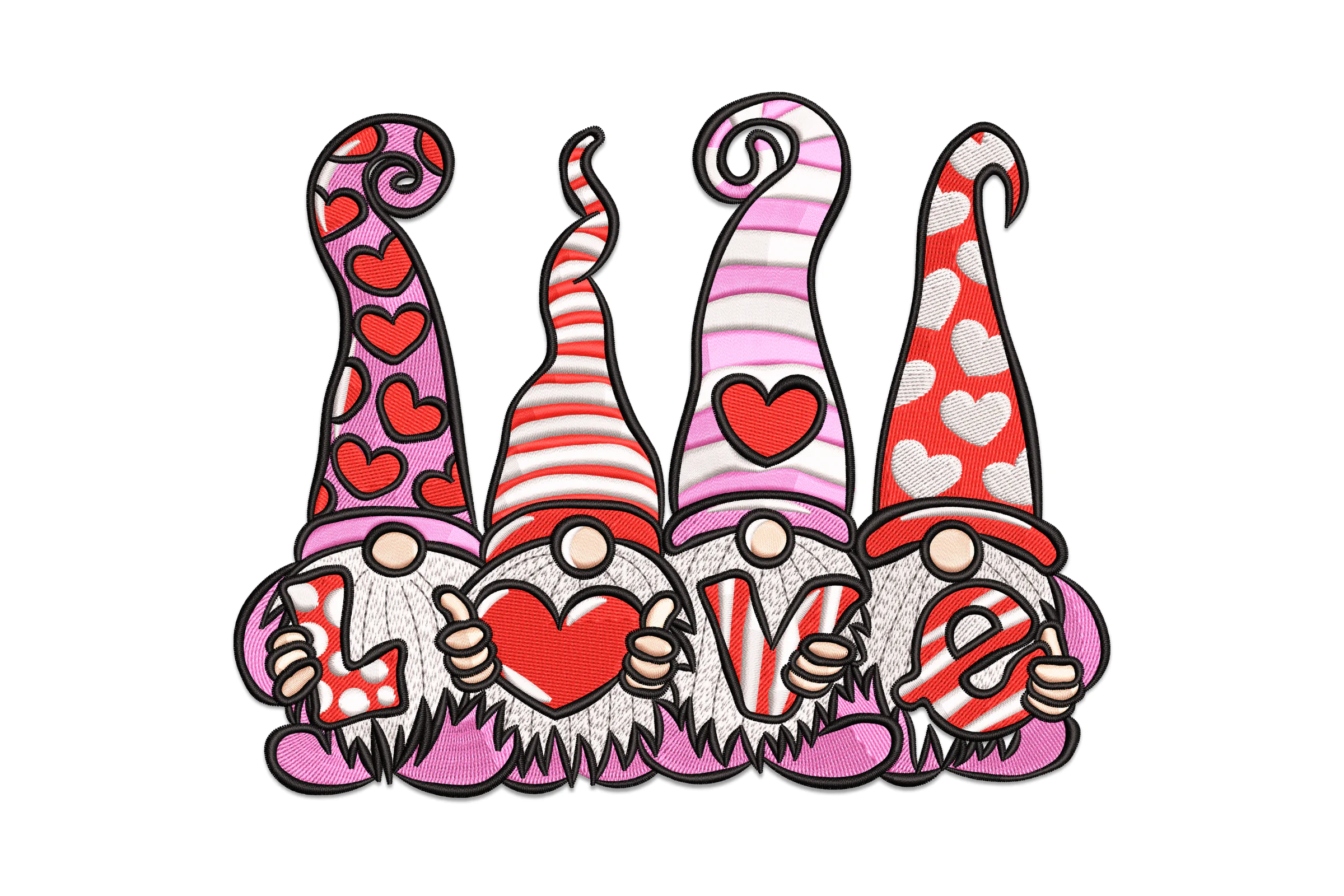 Love Gnomes Embroidery Design