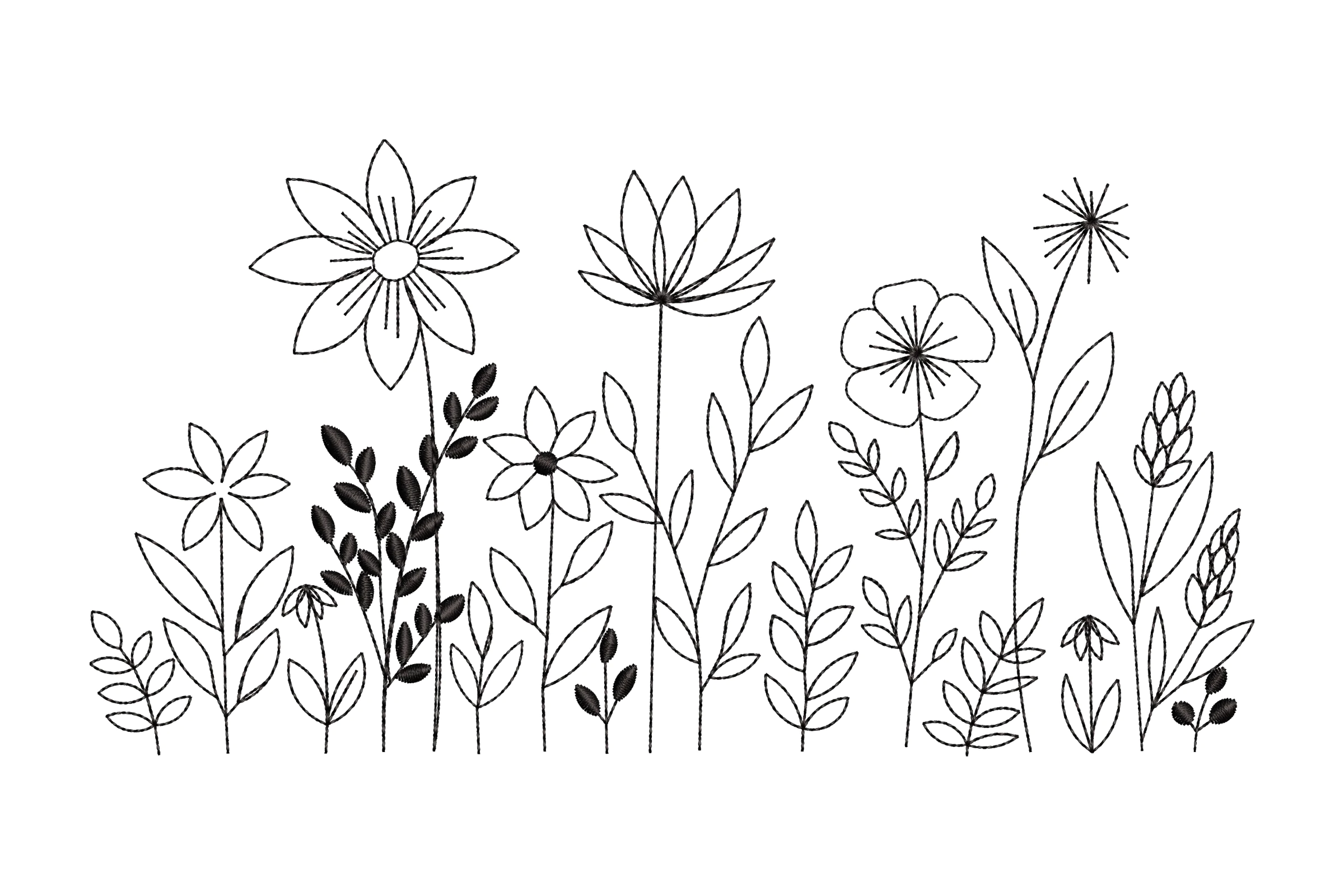 Wildflowers Machine Embroidery