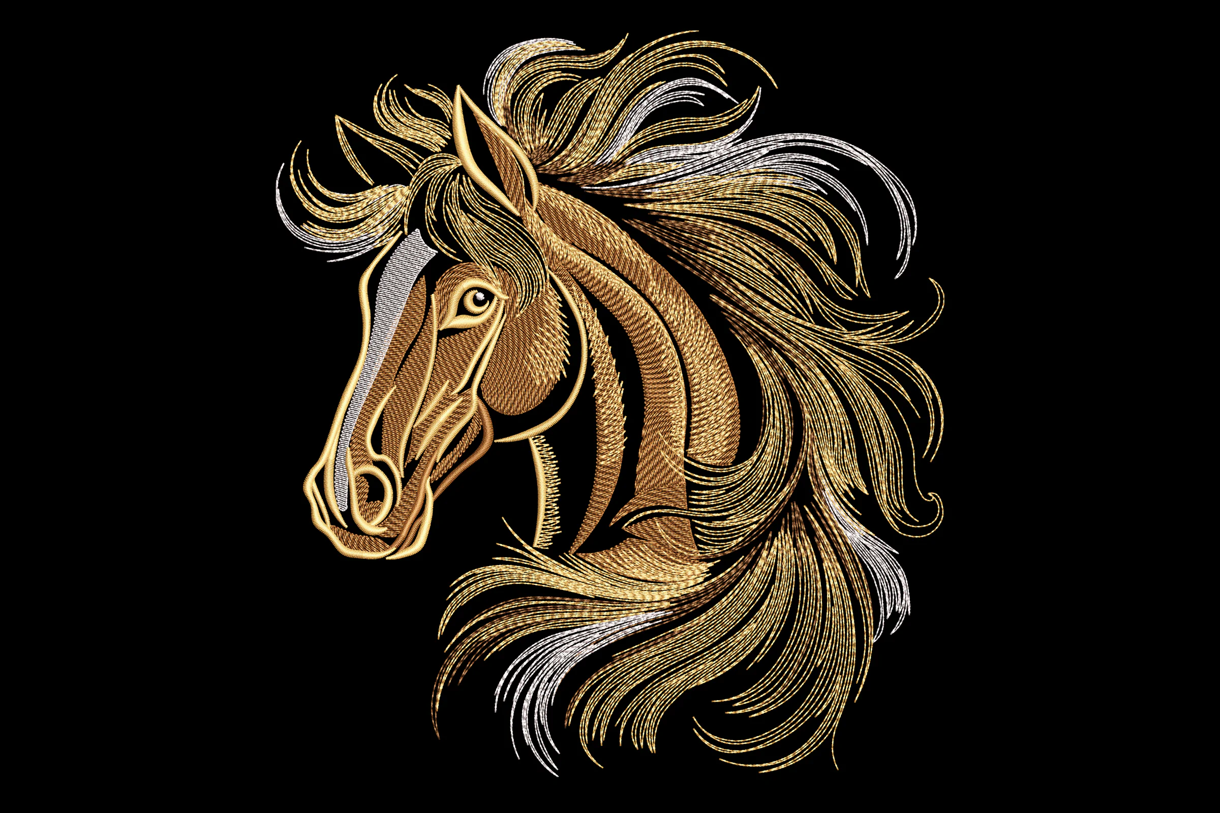 Horse in the Dark Machine Embroidery Design