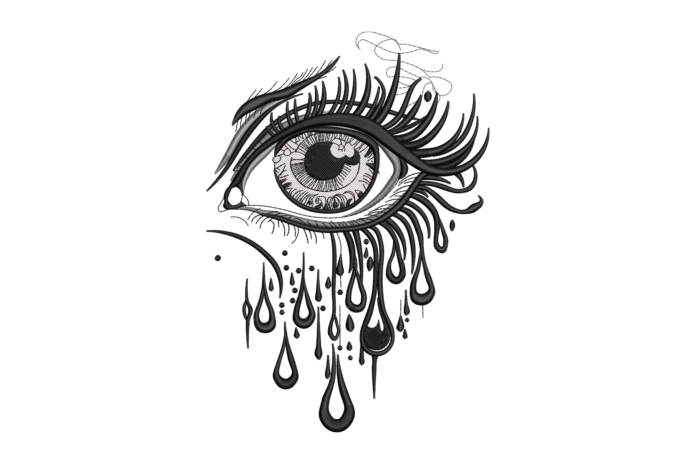 Eye Crying Embroidery Design