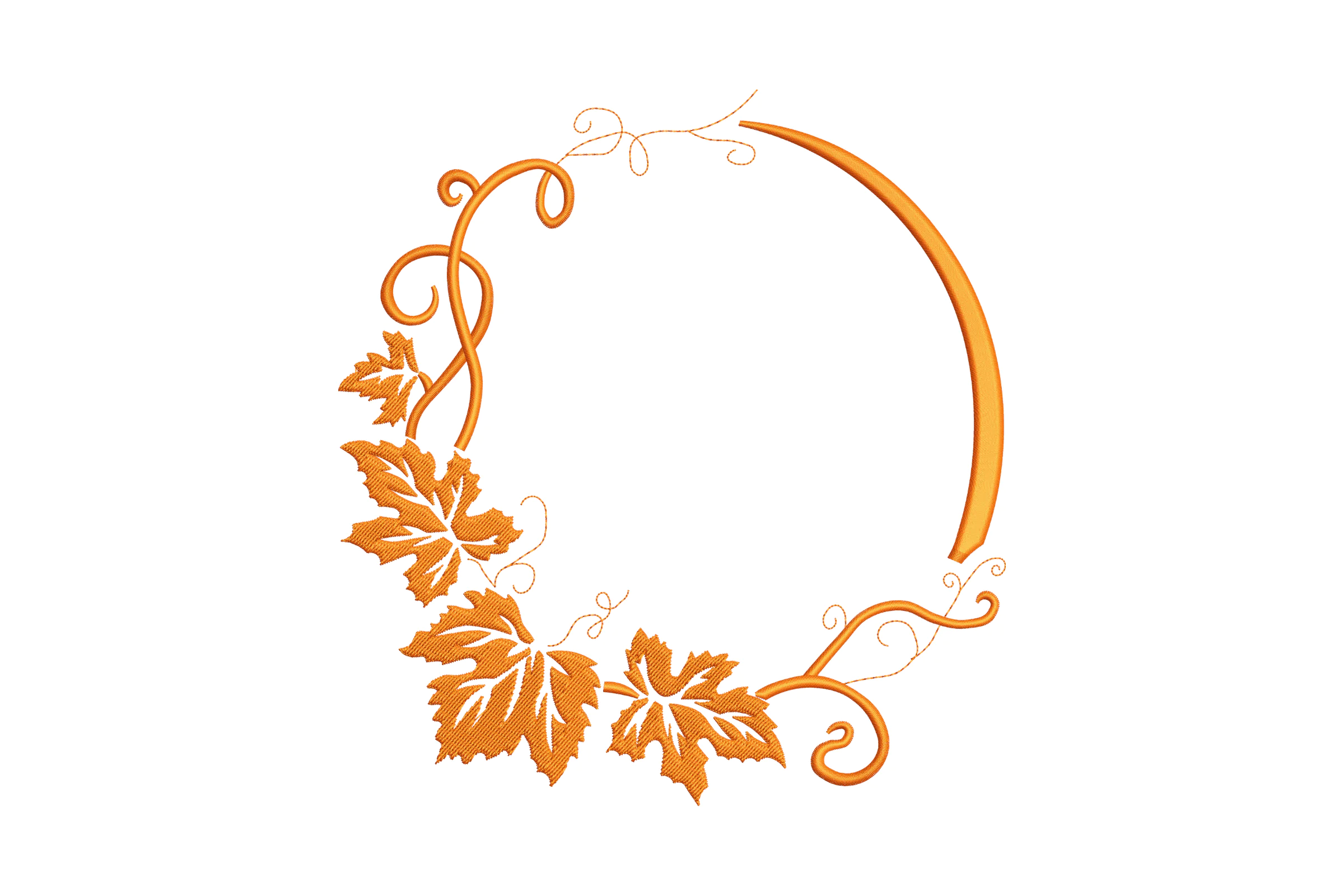 Autumn Leaf Wreath Embroidery Design