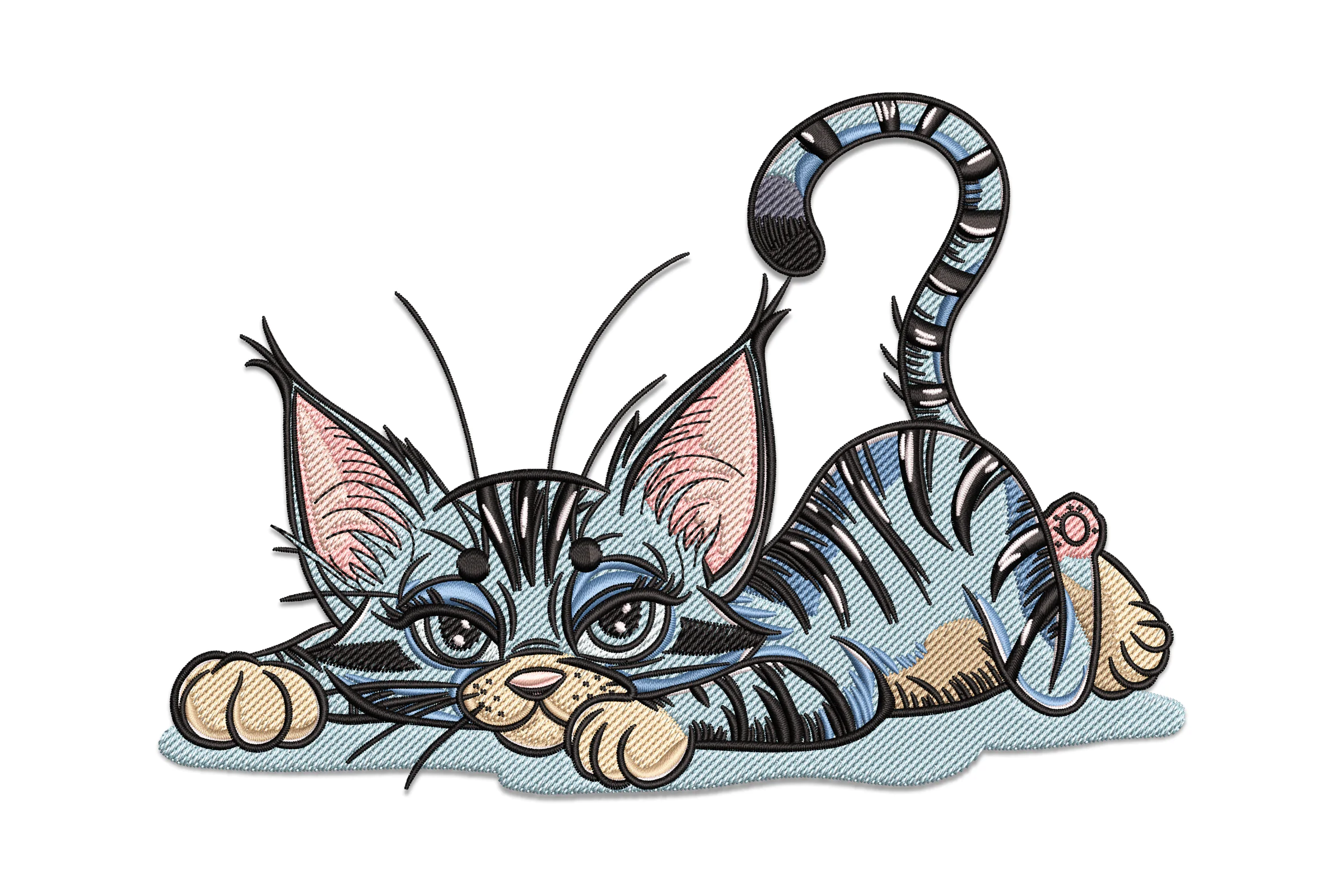 Cute Cat Embroidery Design Pattern