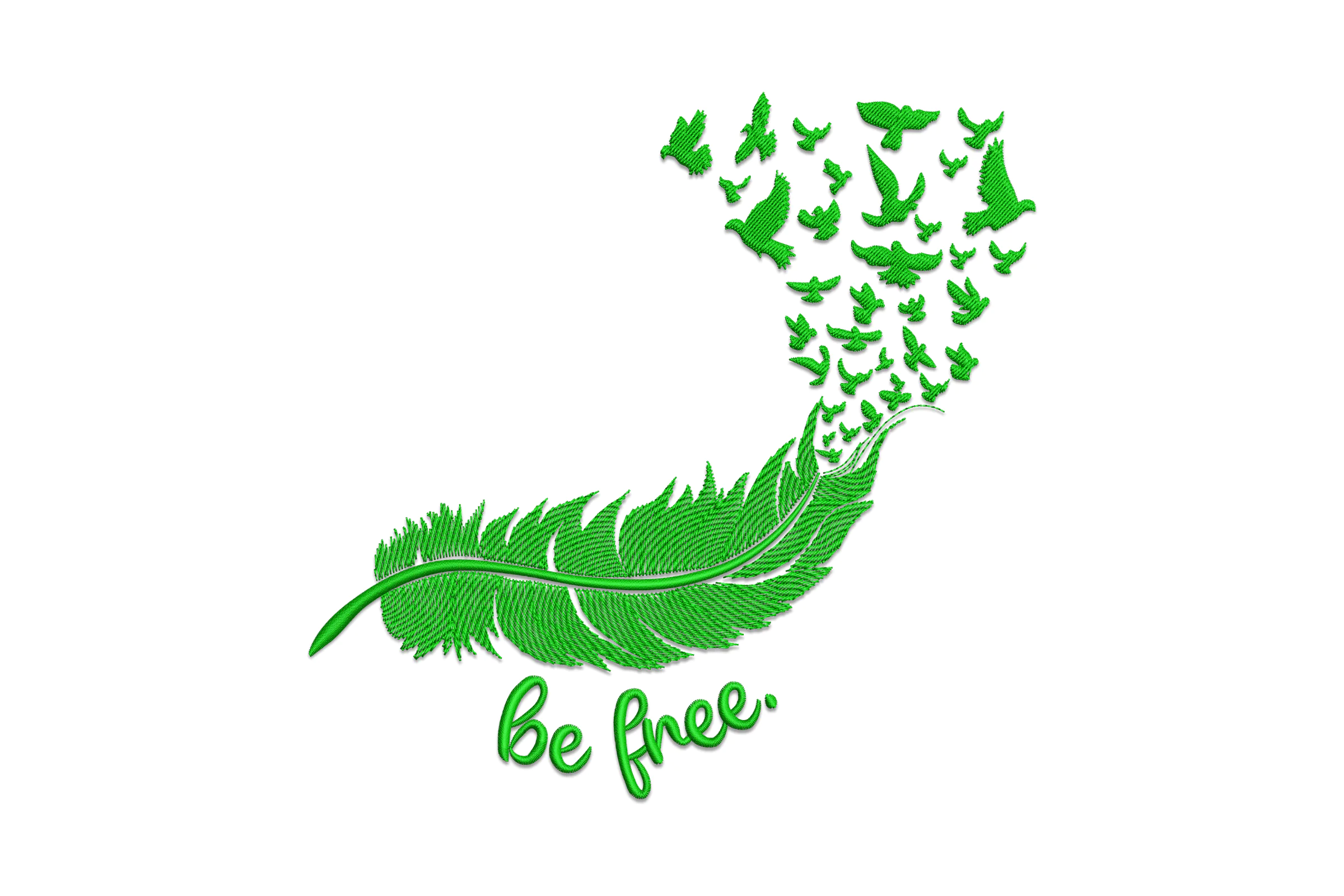 Be Free Feather Embroidery Design