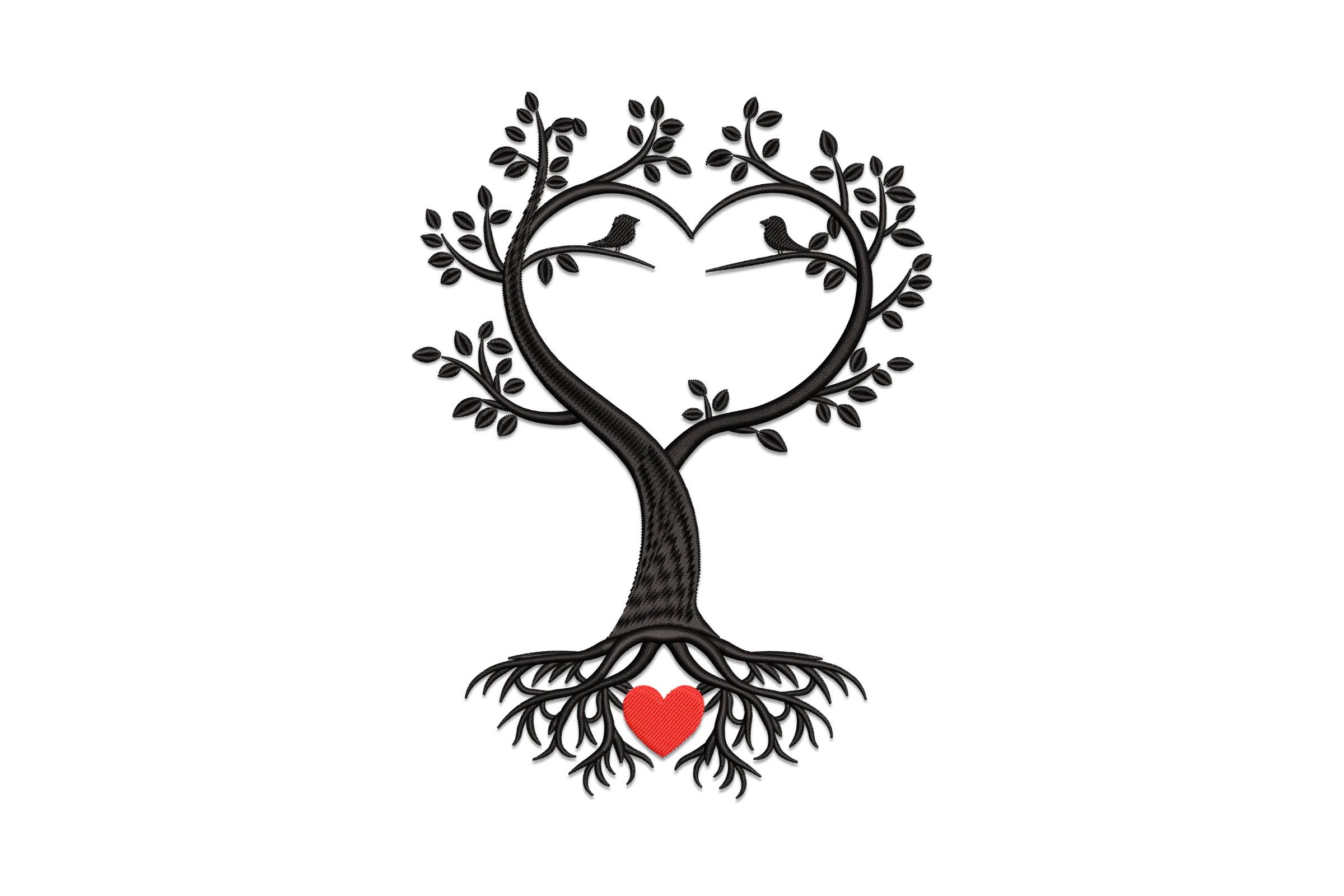 Tree Heart Embroidery Design File