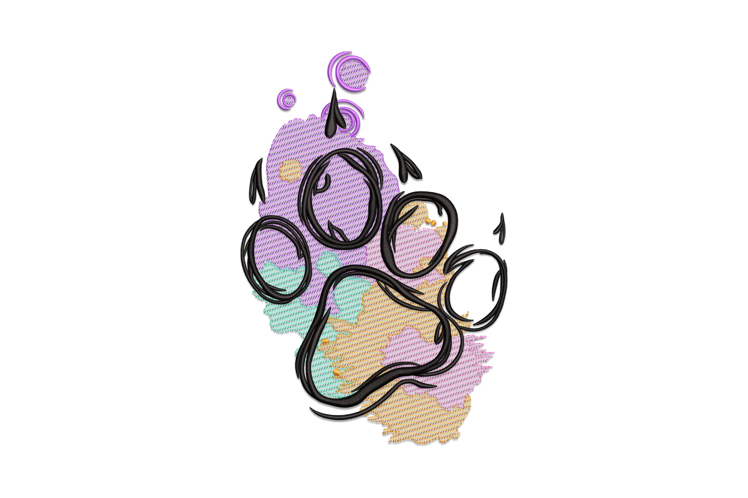 Paw Print Embroidery Design Pattern
