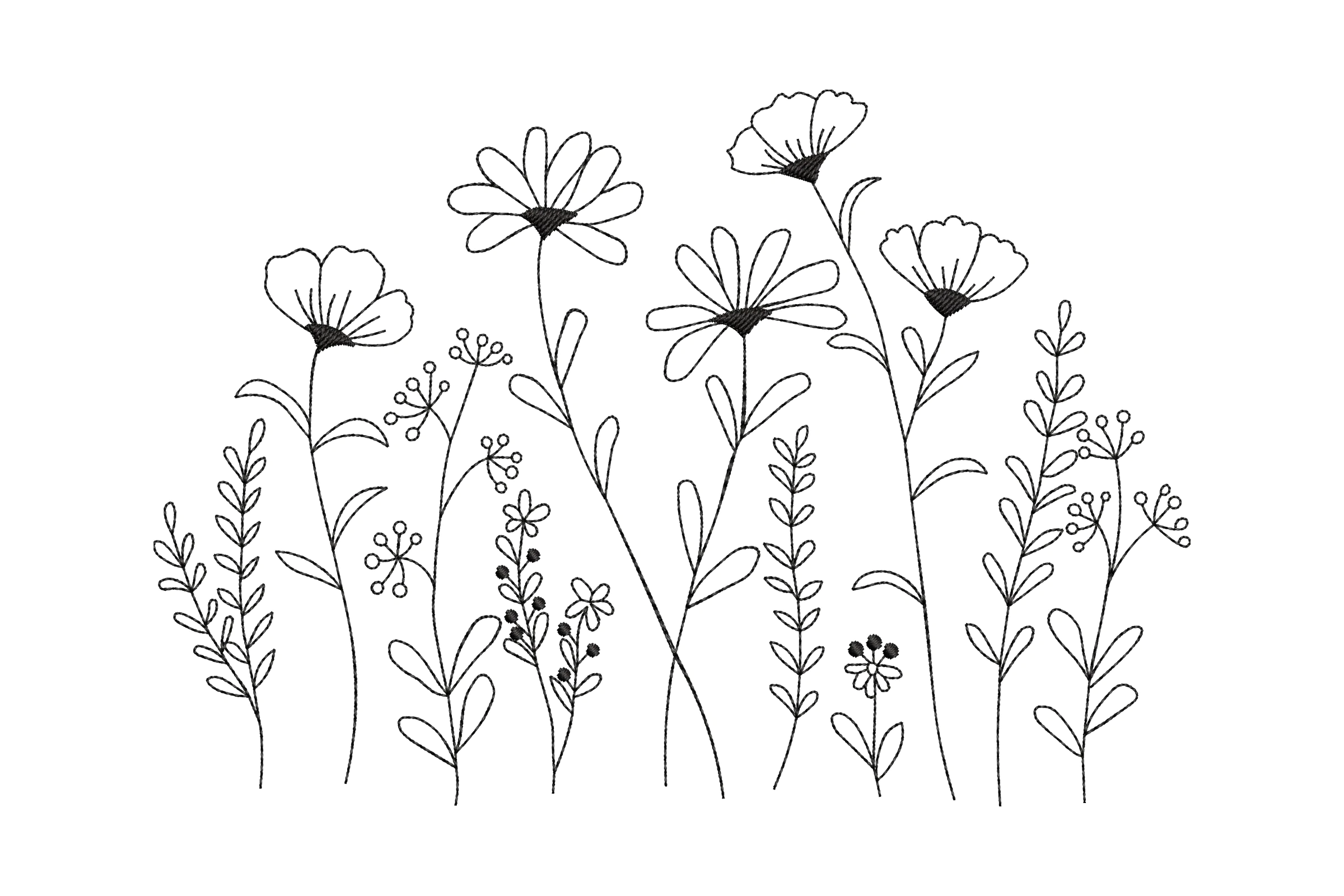 Wildflowers Machine Embroidery File