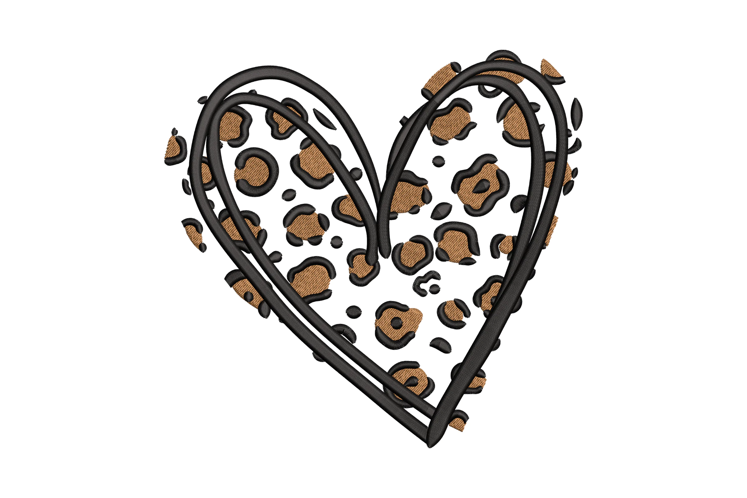 Leopard Heart Embroidery Design
