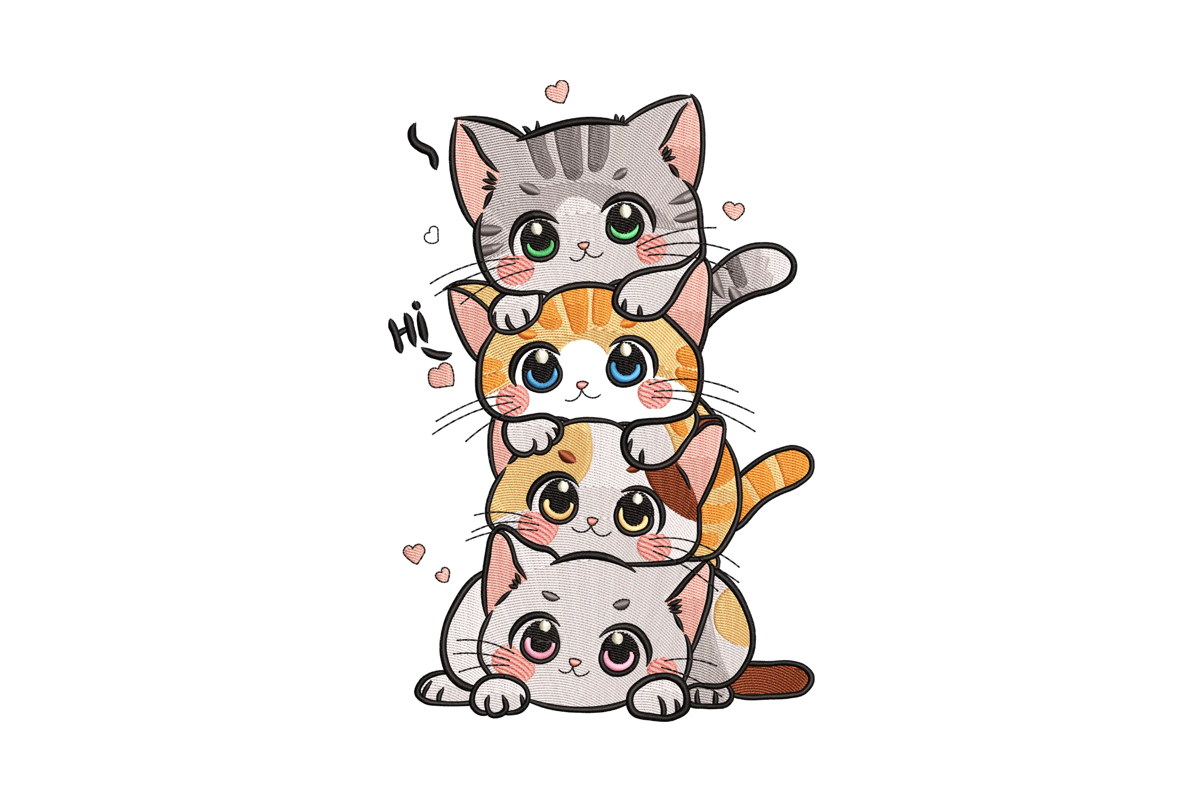 Cats Embroidery Design