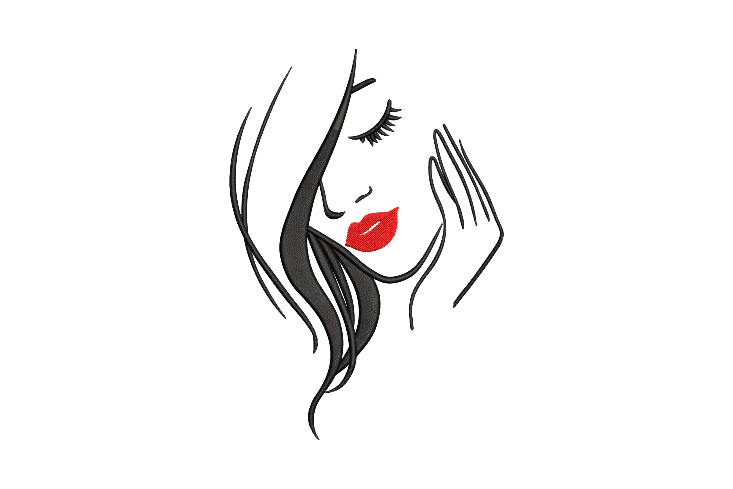 Beautiful Woman Embroidery Design