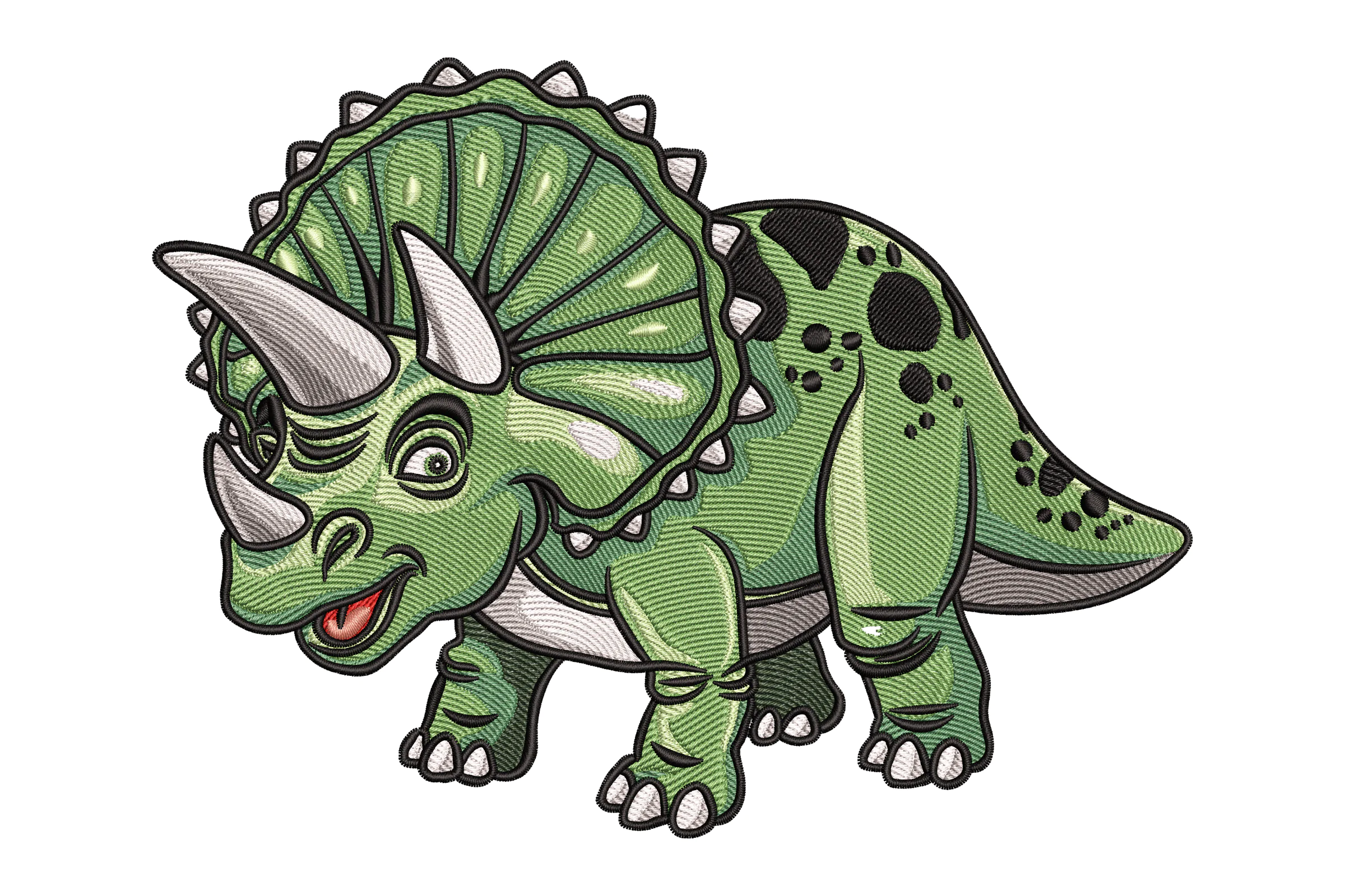 Triceratops Dinosaur Embroidery Design File