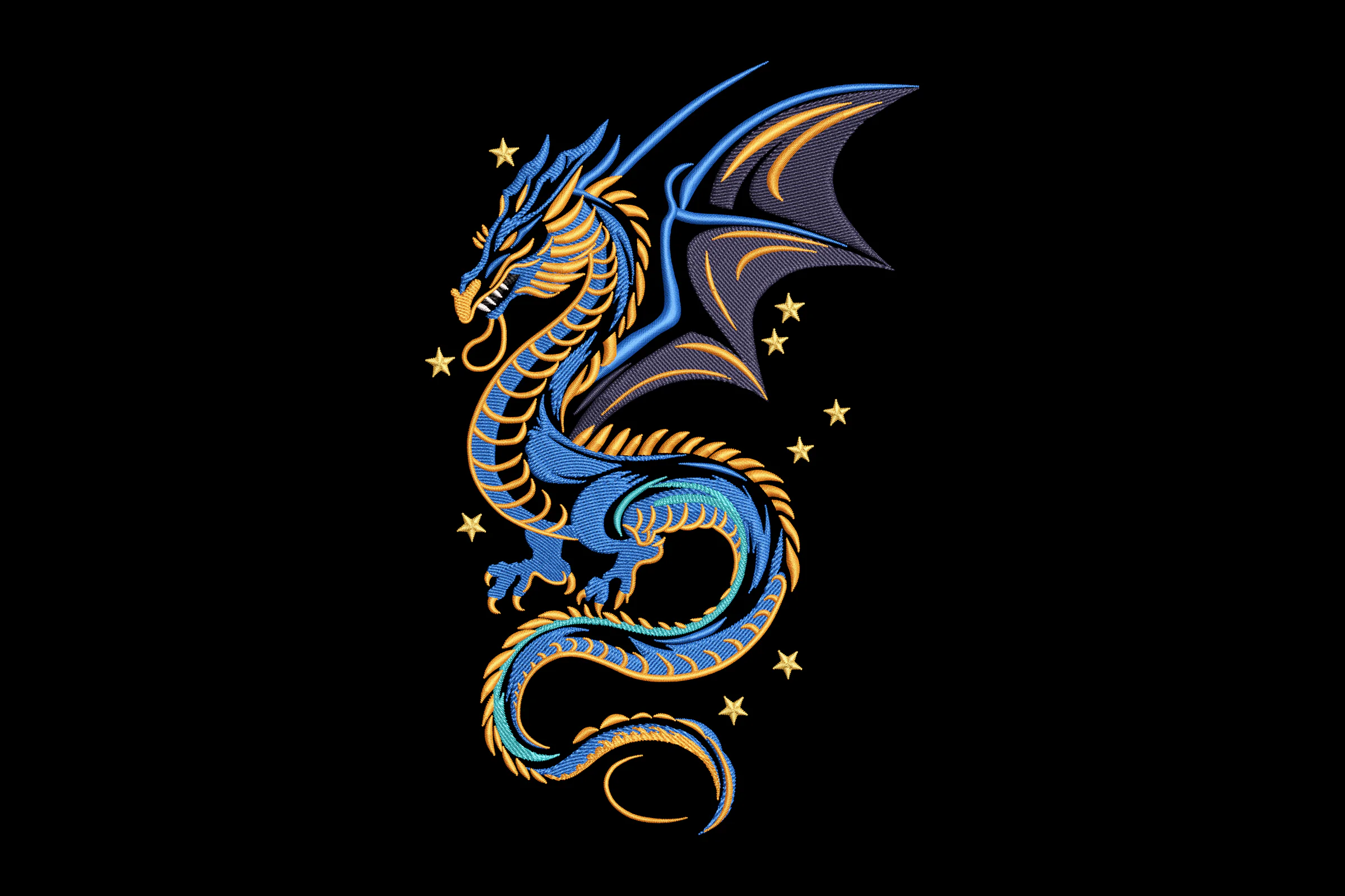 Mystical Dragon Embroidery Design