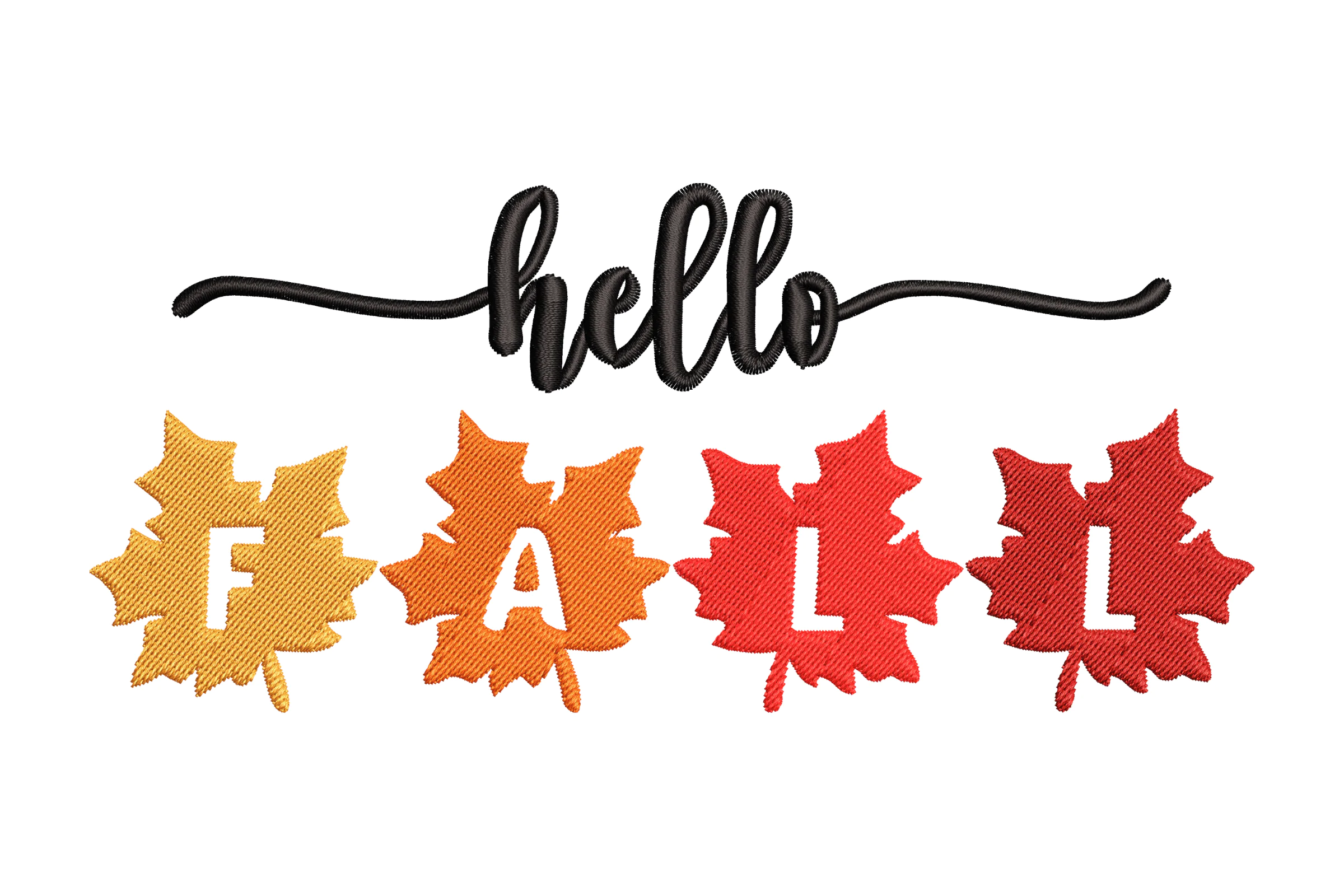 Hello Fall Embroidery Design Pattern