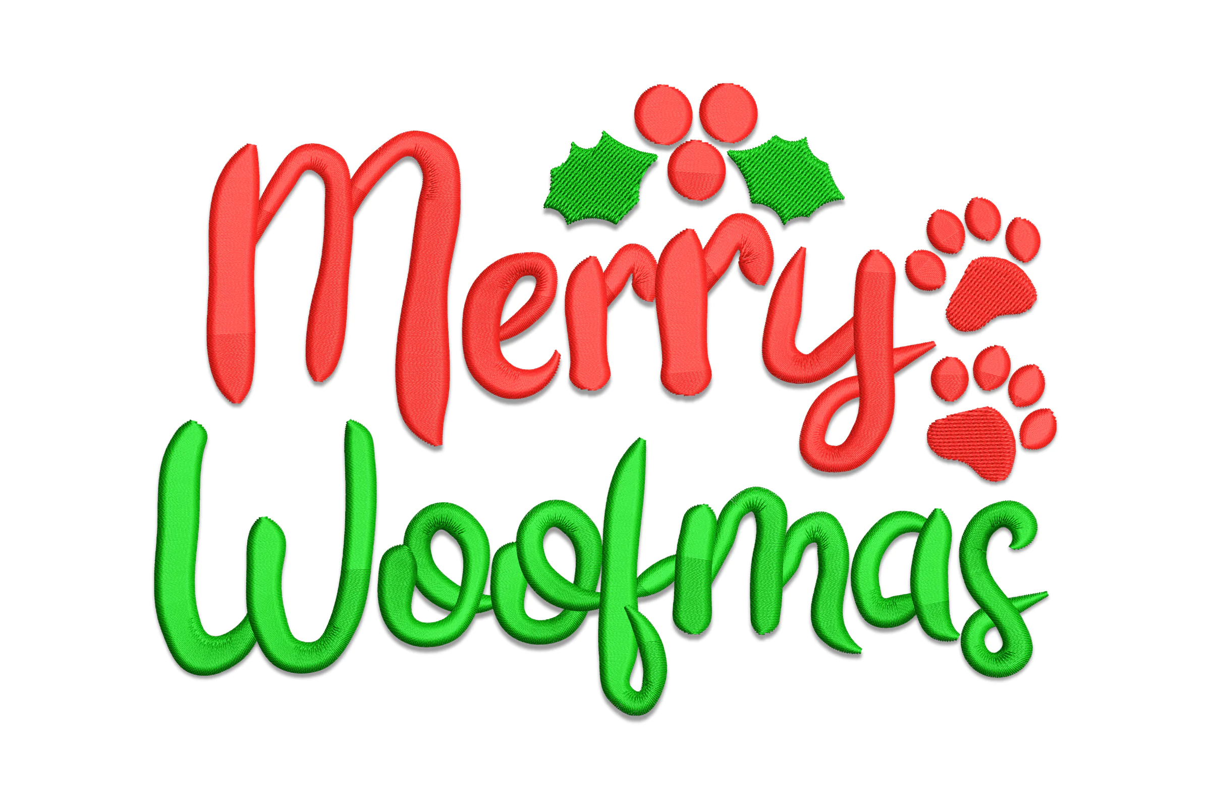 Merry Woofmas Embroidery Design Pattern