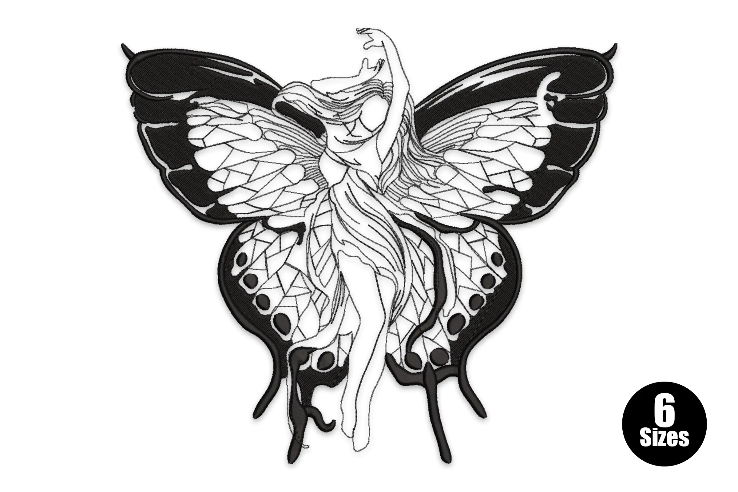 Butterfly Girl Embroidery Design File