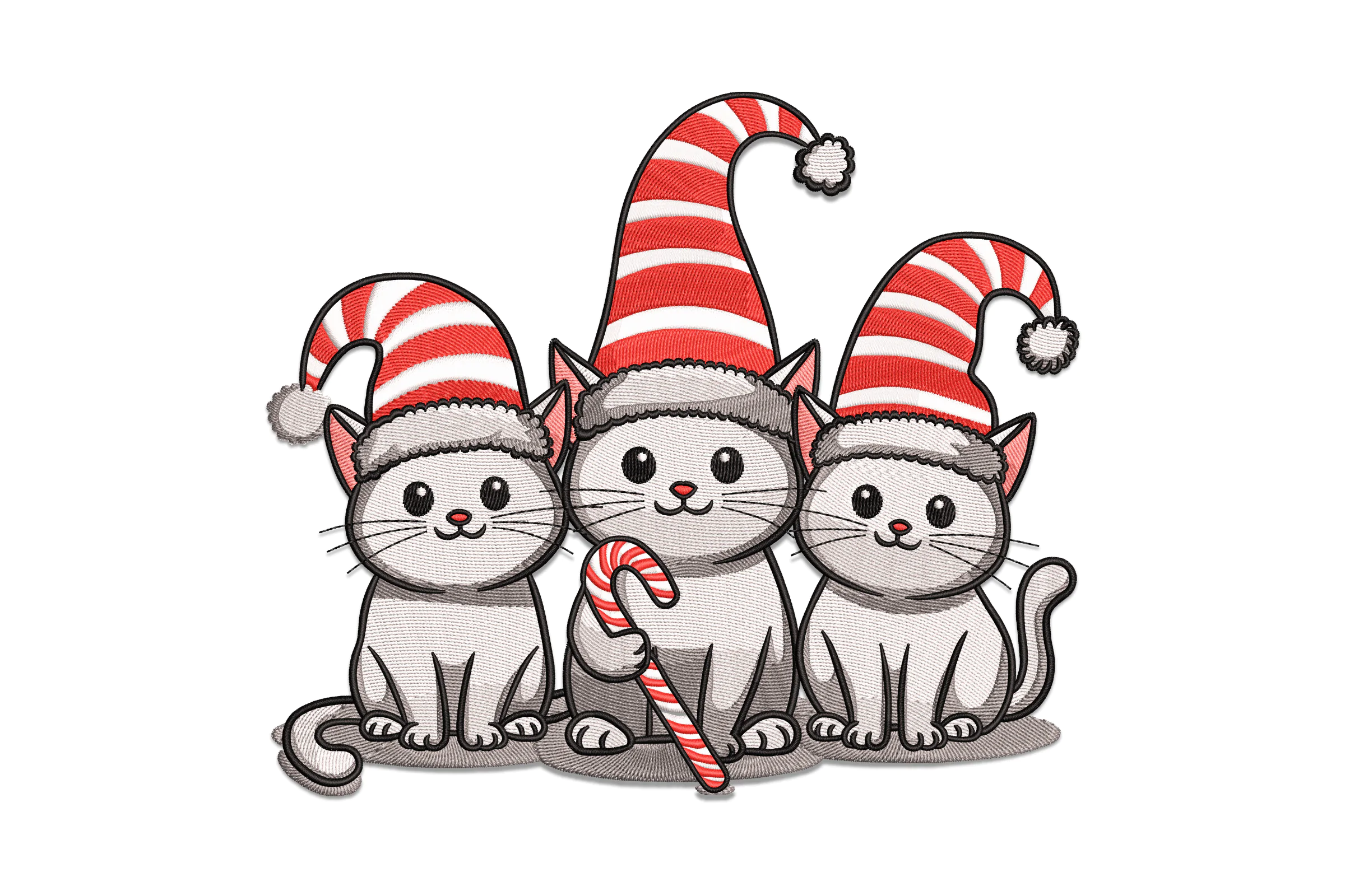 Christmas Cat-Machine Embroidery Pattern