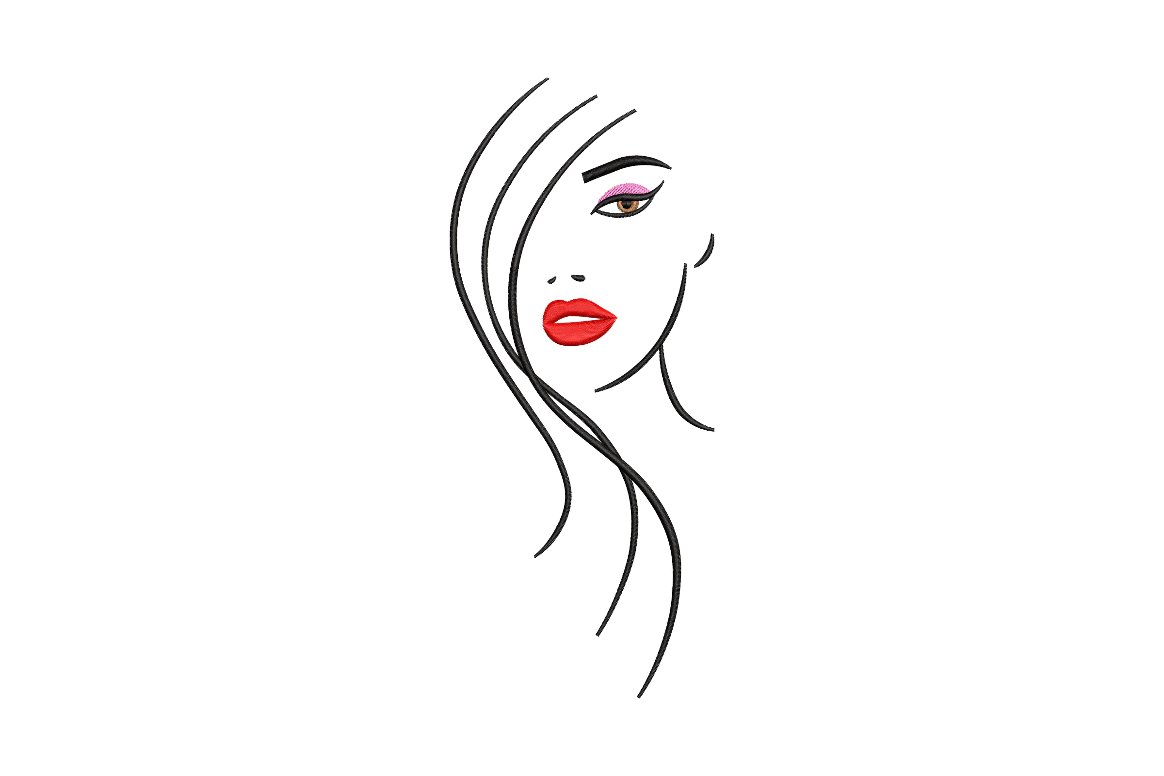 Woman Face Embroidery Design File