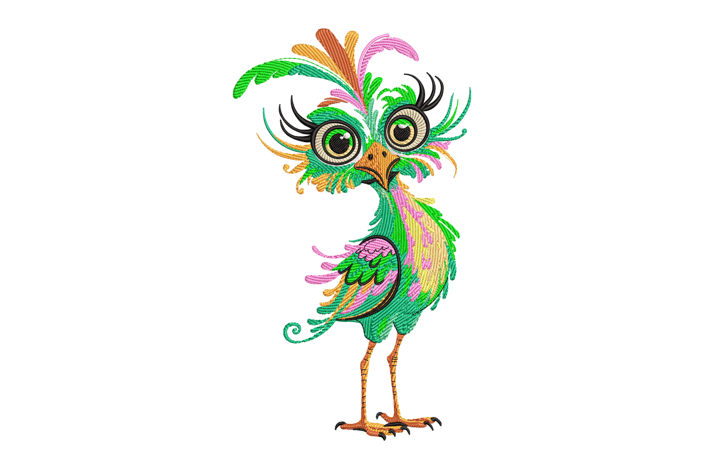 Colorful Bird Embroidery Design File