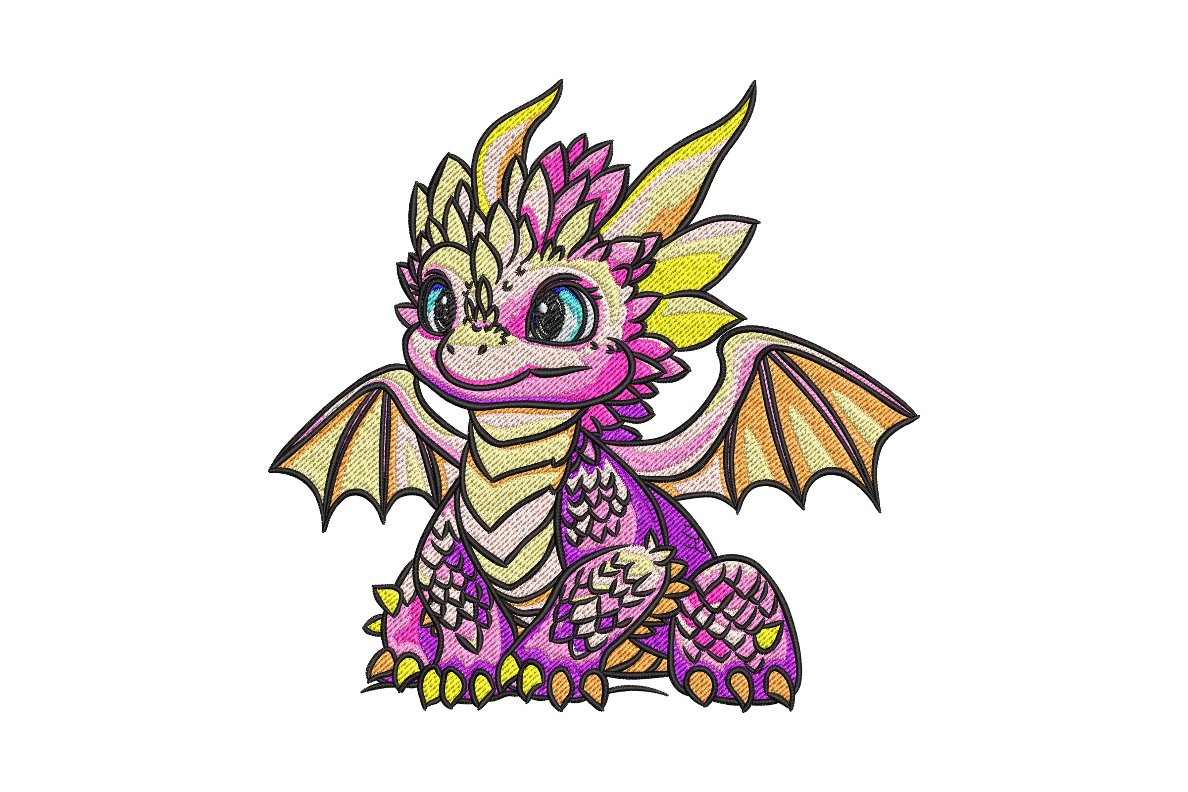 Baby Dragon Embroidery Design
