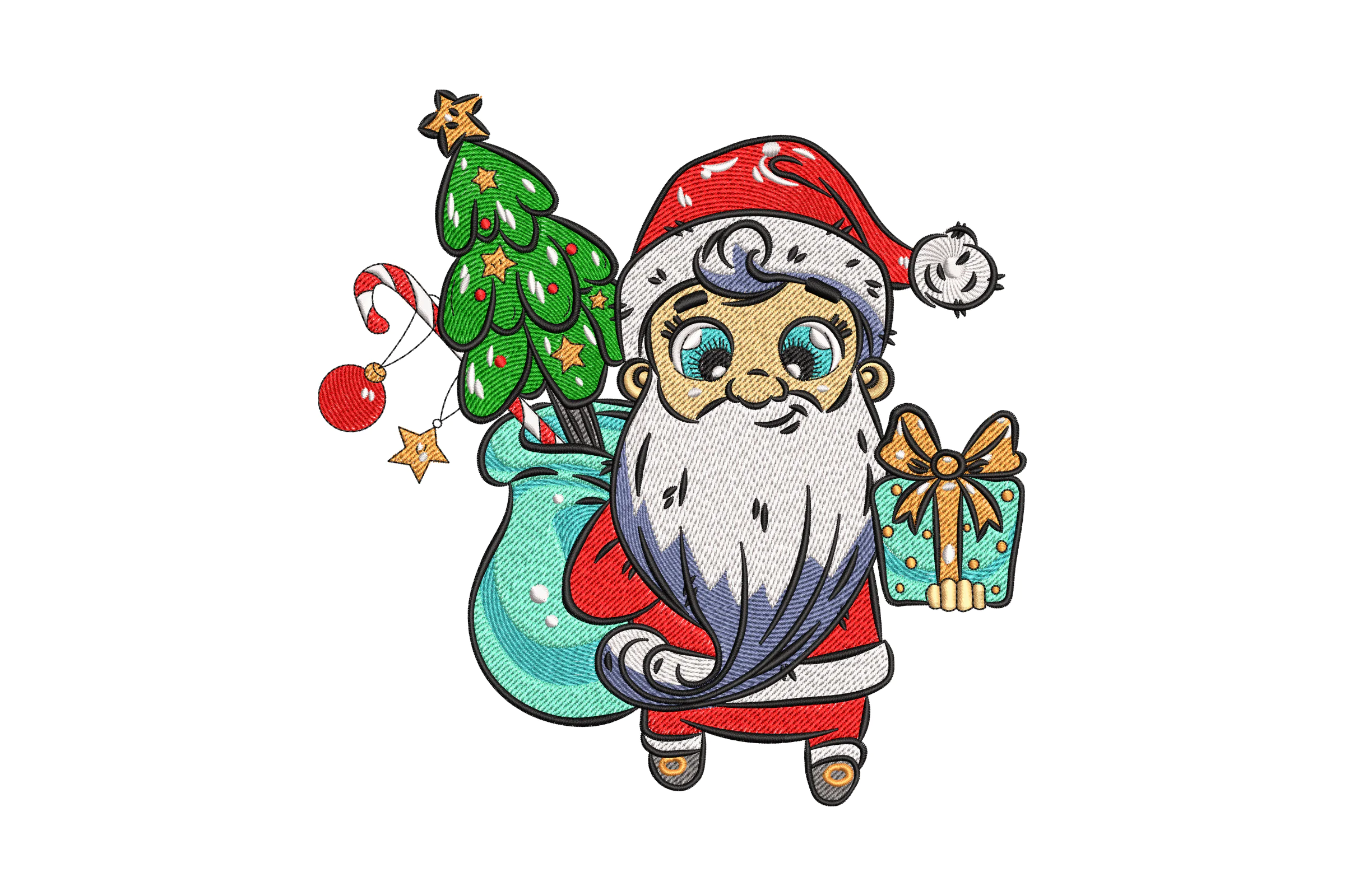 Christmas Santa Claus Machine  Embroidery Design